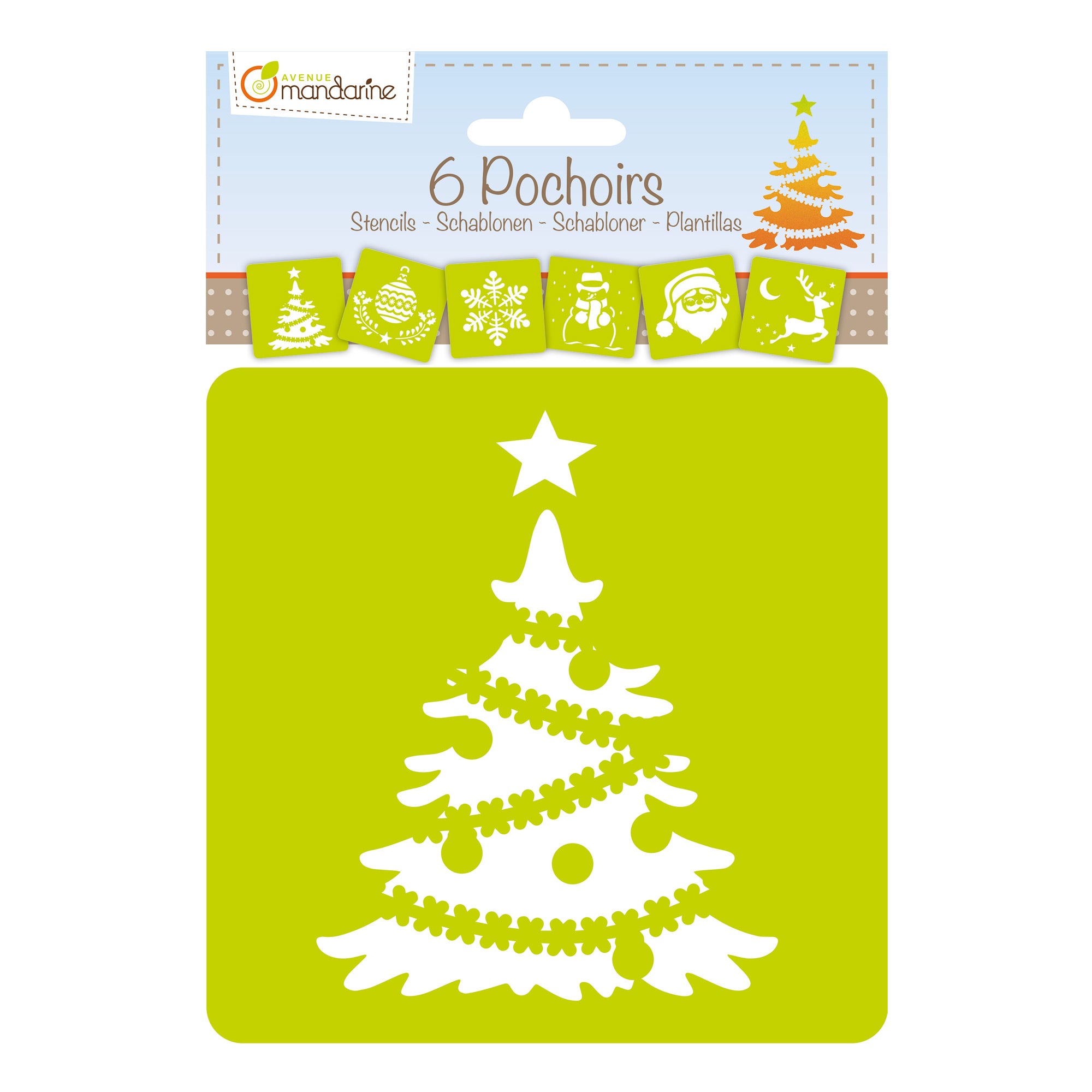 6 Pack Christmas Stencils for DIY Holiday Decorations, Gift Wrapping, and Craft Projects - Reusable Templates for Festive Art and Home Decor