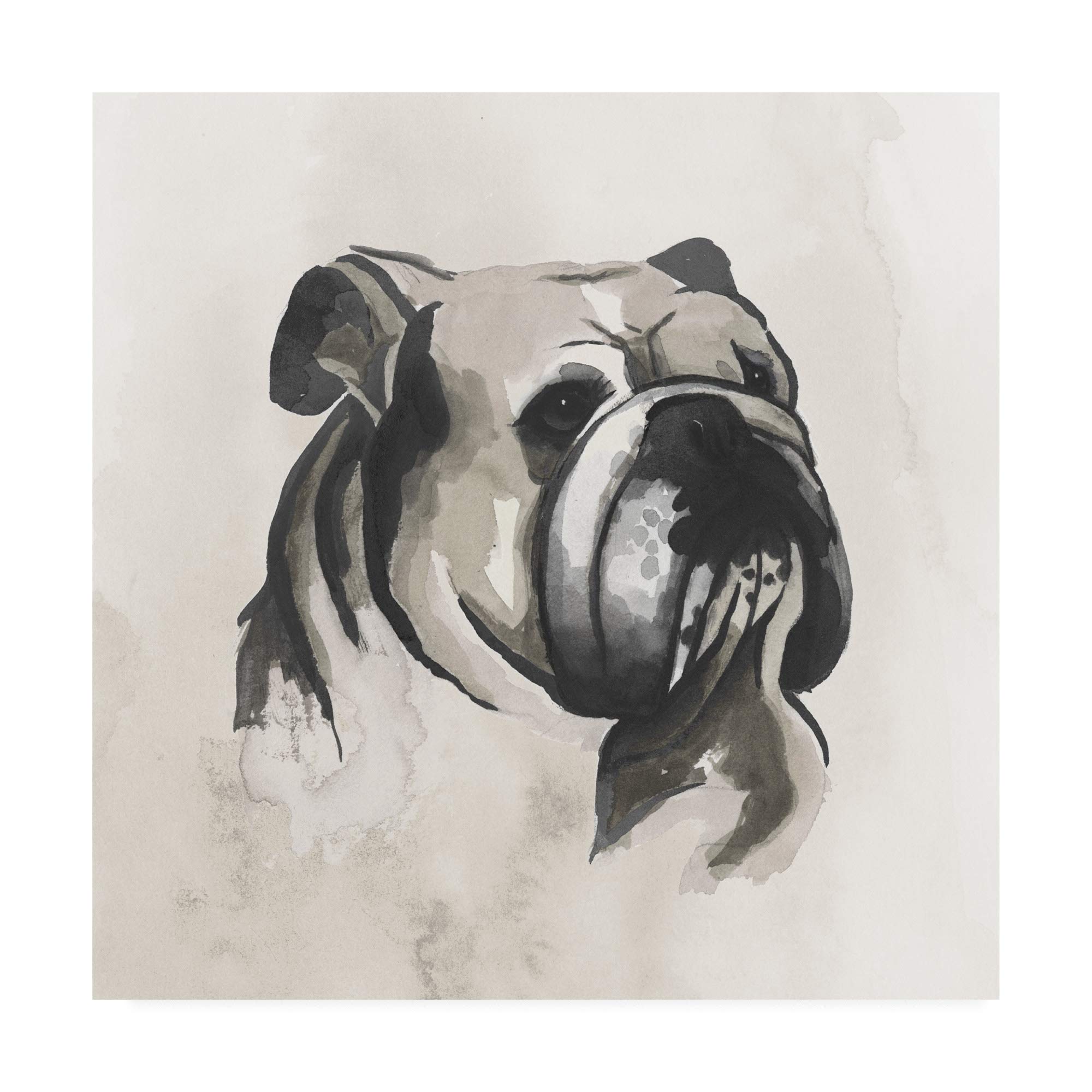 Trademark Fine Art Inked Dogs III by Grace Popp - 18x18 Inch Canvas Wall Art - Modern Dog Lover Gift for Living Room & Office Decor