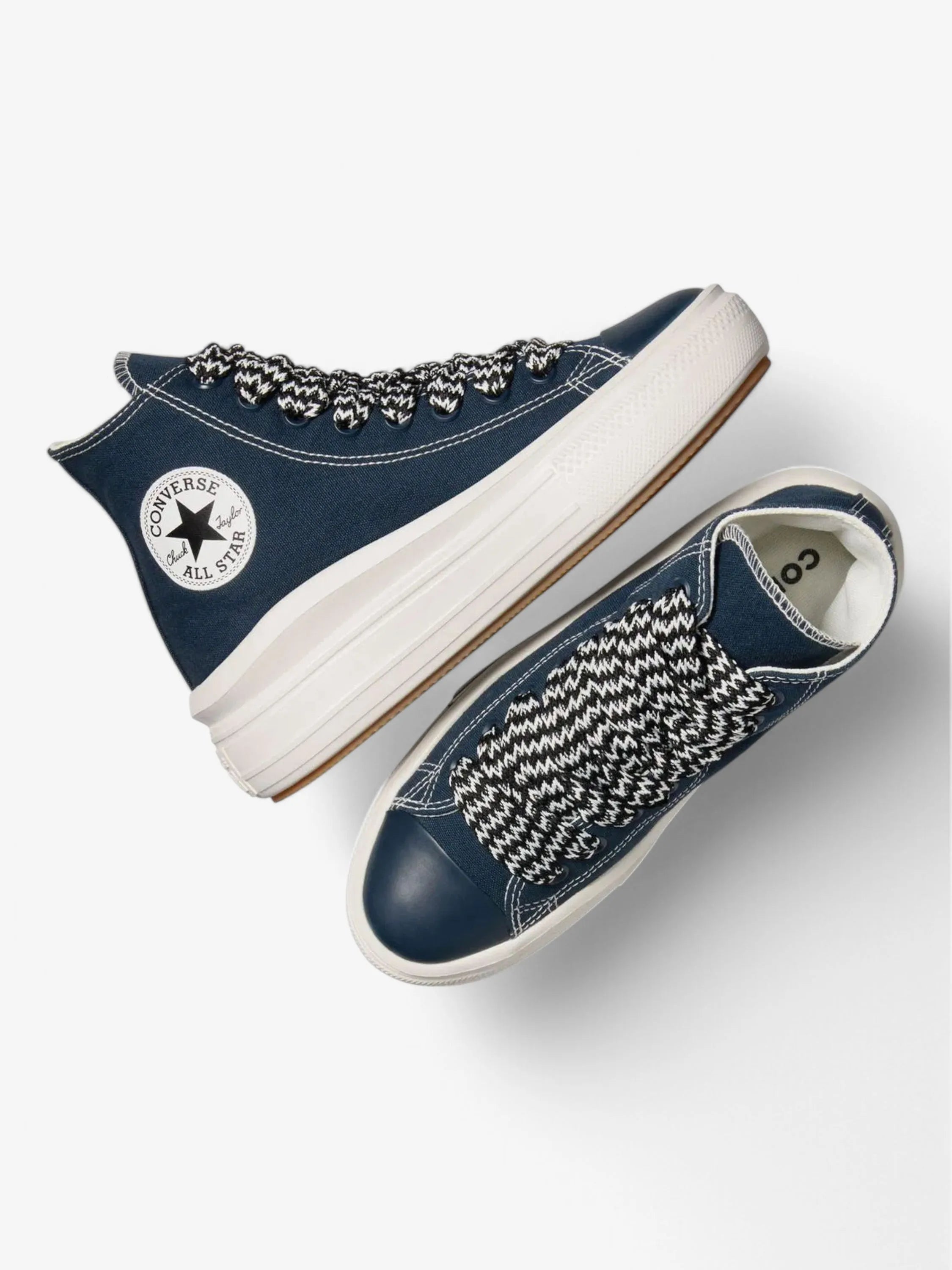 Converse Chuck Taylor Move Hi Platform Sneakers for Women - Blue & White High-Top Shoes for Casual Wear, Street Style & Everyday Fashion