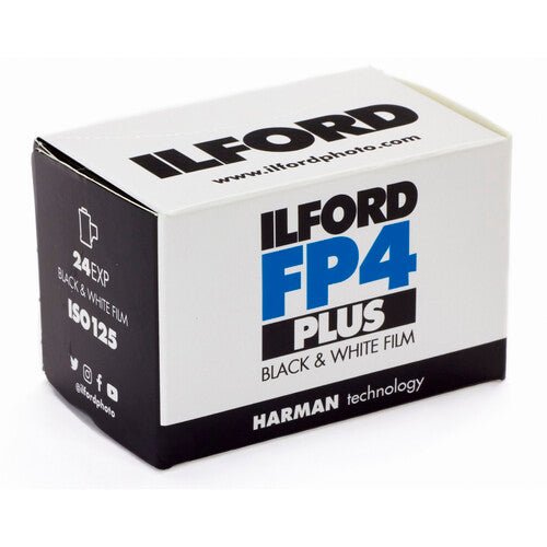 Ilford FP4 Plus Black and White 35mm Film Roll - ISO 125, 24 Exposures for Classic Photography | Perfect for Street, Portrait & Landscape Shooting