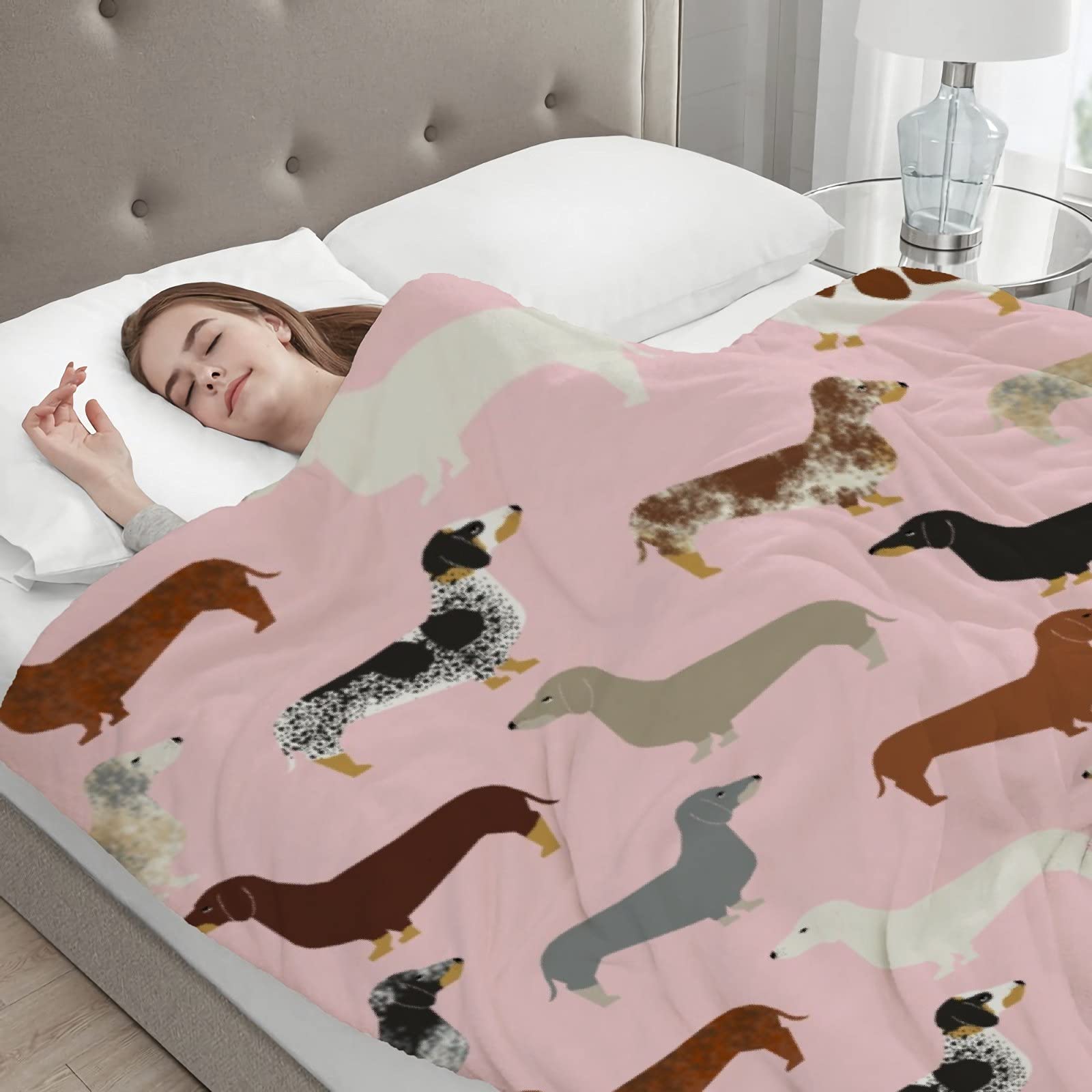 **Soft Flannel Dachshund Blanket 120