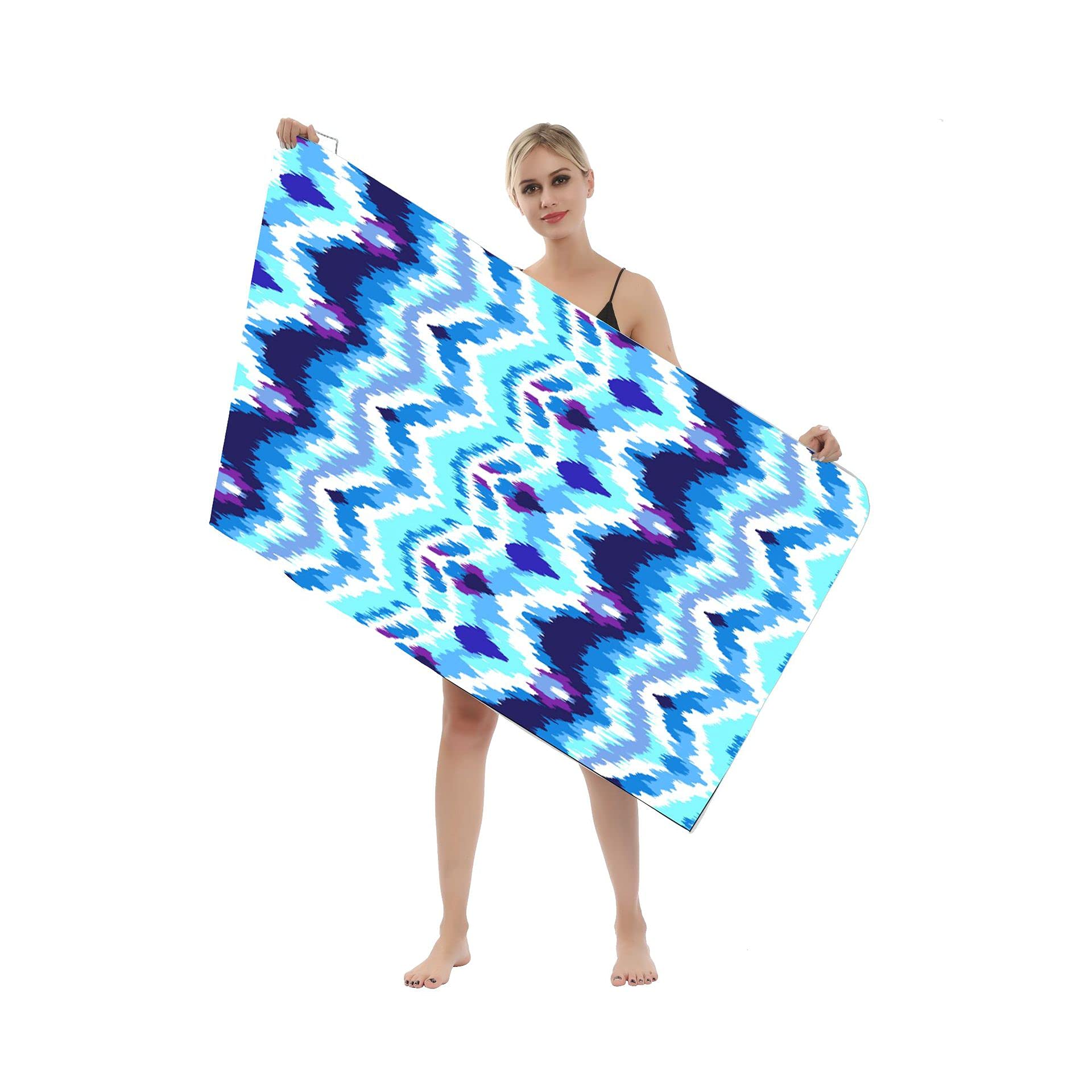 Premium Printed Beach Towels - Soft Microfiber Quick Dry Pool & Bath Towels | Double Sided Fleece Absorbent Extra Large Towel for Kids, Men, Women | Perfect for Beach, Swimming, Yoga & Travel
