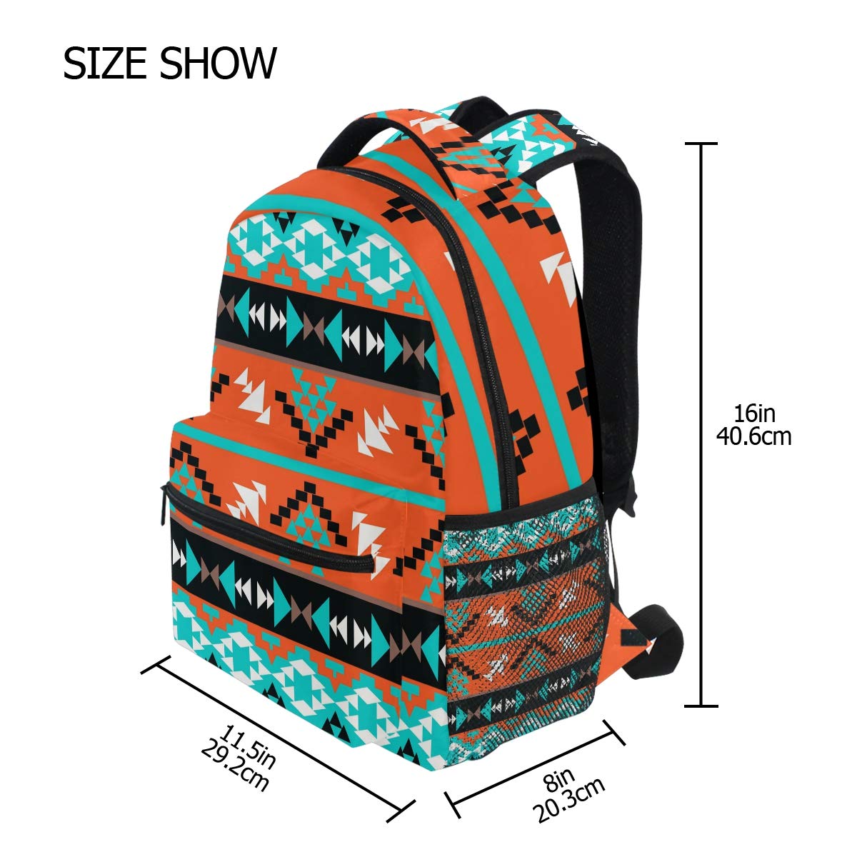 **Aztec Geometric Backpack for Adults - Stylish School, College & Travel Bag - Durable Hiking & Daypack for Women & Men - Perfect for Work, Commuting & Outdoor Adventures**