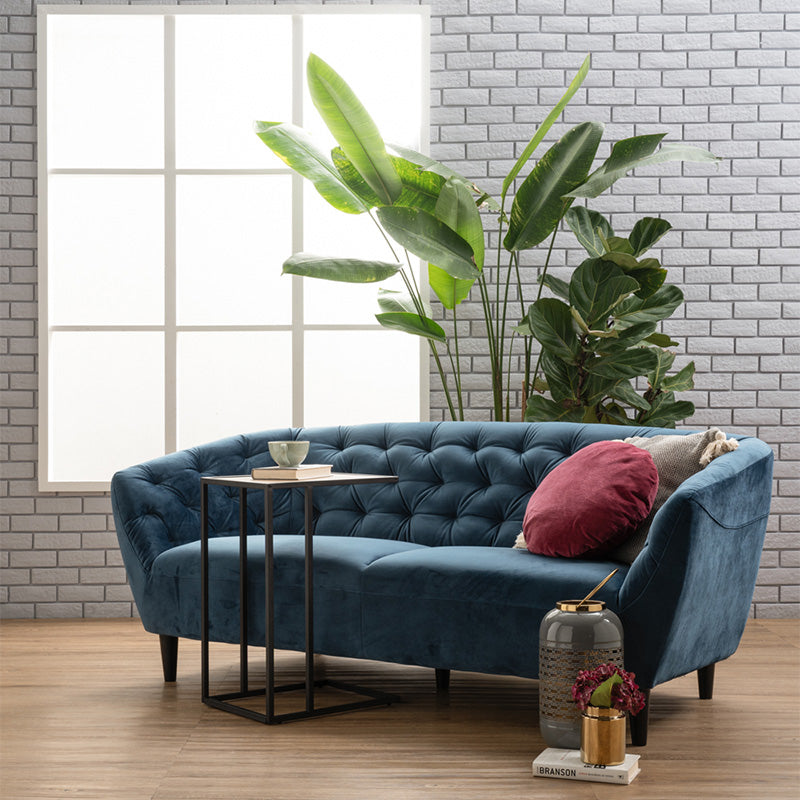 HUAYRA 3-Seater Sofa - Modern Blue Fabric Couch for Living Room, Lounge & Office | Comfortable Sectional Sofa for Home Decor