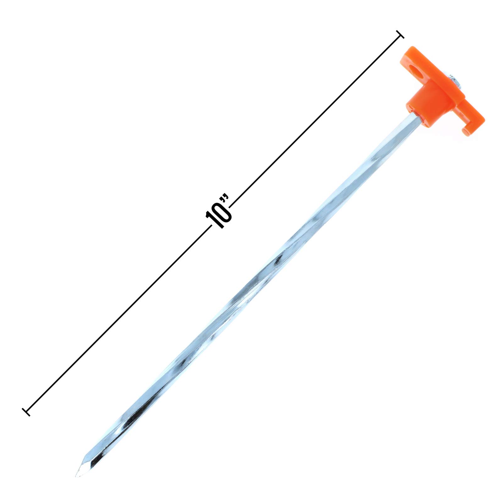 ASR Outdoor 10-Pack Heavy Duty Galvanized Steel Twisted PVC Coated Tent Stakes for Camping, Canopy & Outdoor Gear - Orange (Perfect for Camping, Hiking, Beach & Backyard Use)