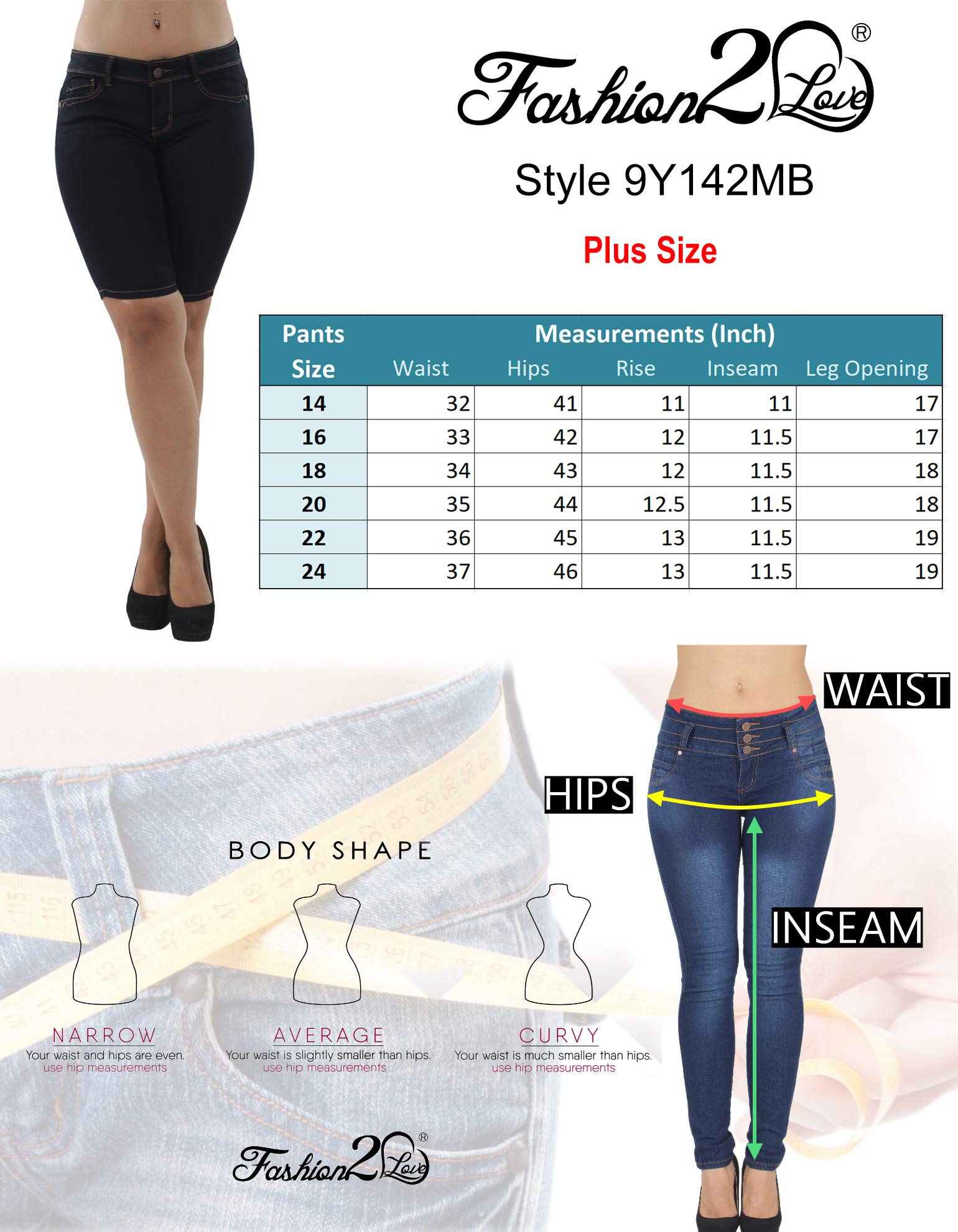 Plus Size Butt Lift Denim Bermuda Shorts for Women - High Waisted Booty Lifting Shorts for Curvy Figures | Perfect for Summer, Casual Wear & Gym