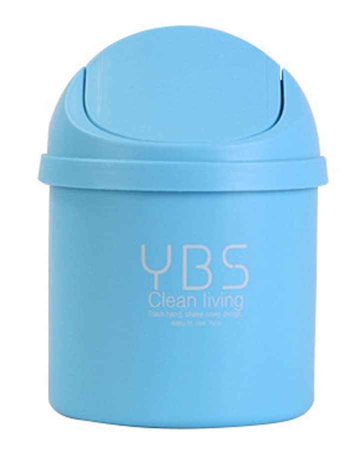 Nipogear Small Trash Can with Lid - Mini Desktop Wastebasket for Office, Bathroom, Vanity, Coffee Table - Compact Countertop Garbage Bin (Blue) | Perfect for Home, Office, Bedroom & Small Spaces
