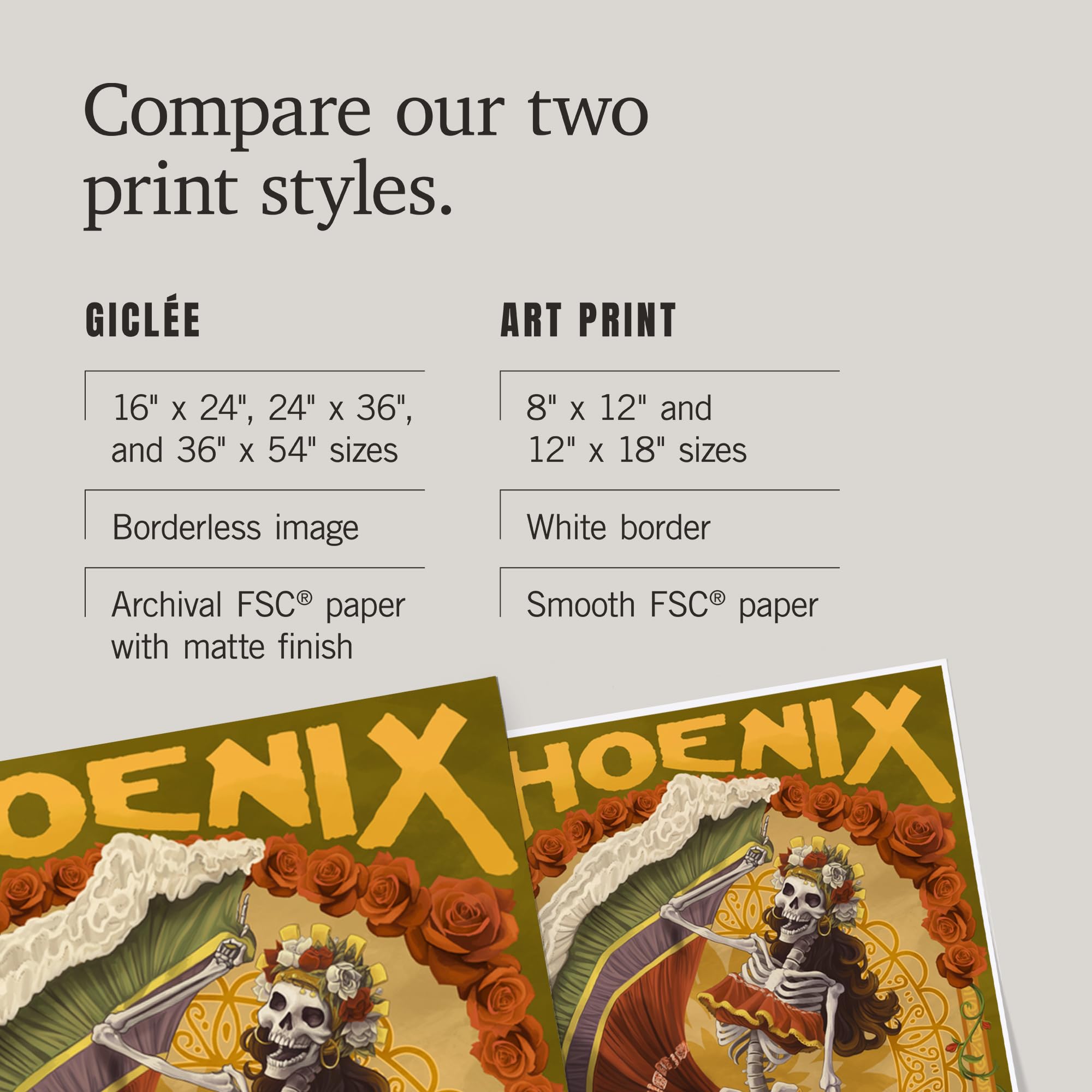 Lantern Press 16x24 Inch Giclee Art Print - Phoenix Arizona Day of the Dead Dancing Skeleton Wall Decor | Perfect for Home, Office & Halloween Party Decorations