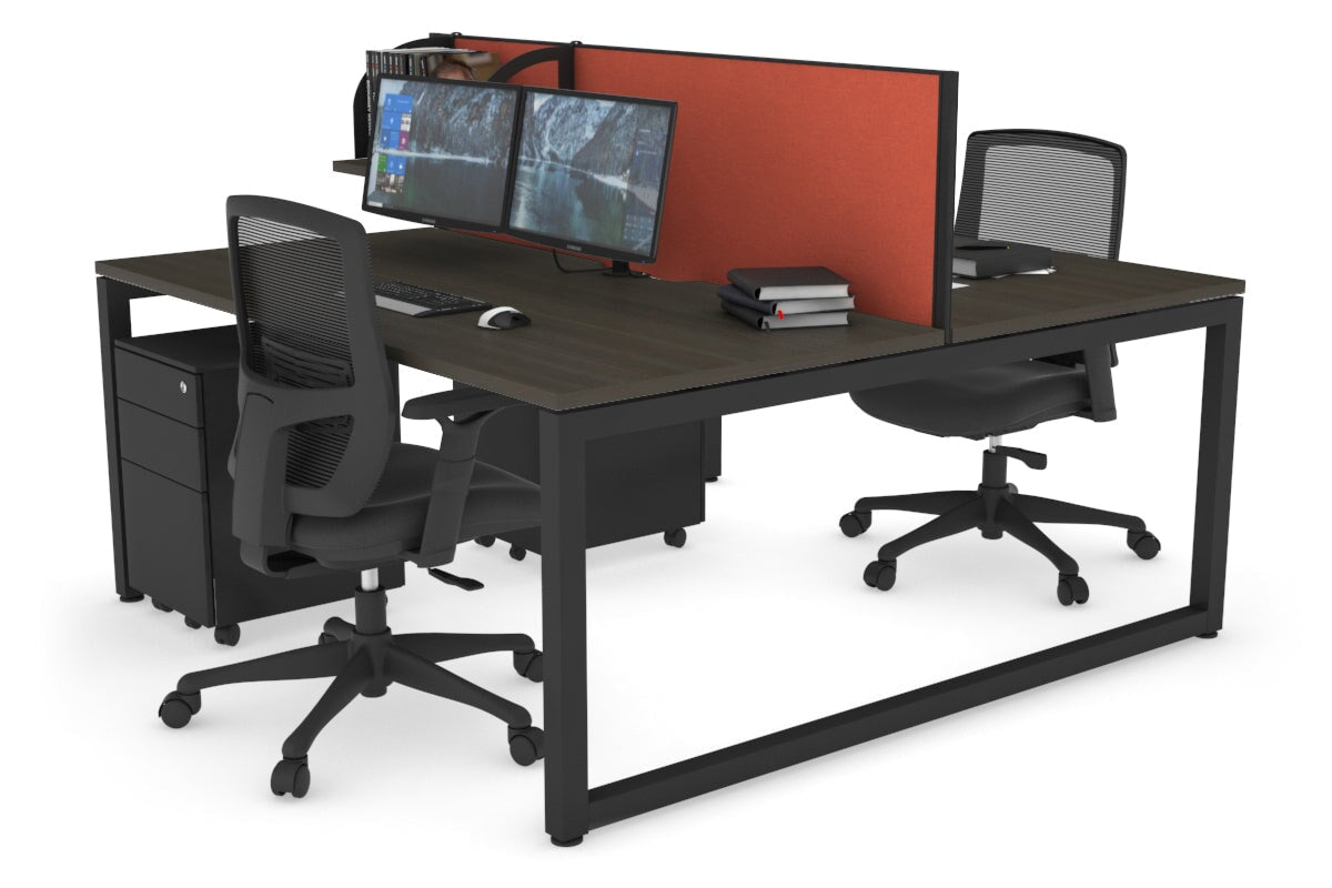 Quadro Loop Legs 2 Person Office Workstation - 1600L x 800W with Cable Management - Modern Shared Desk for Collaborative Workspaces & Home Offices