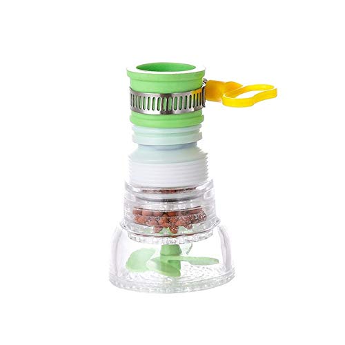 360° Adjustable Flexible Kitchen Sink Faucet Extender - Splash-Proof Water Filter Outlet Head with Water Saving Sprayer & Diffuser (2 Green) - Perfect for Washing Dishes, Fruits, and Vegetables