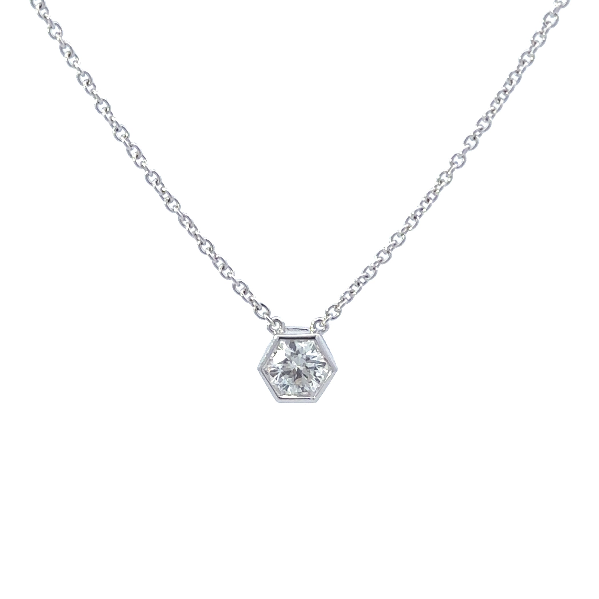 Nader Kash Diamond Hex Pendant Necklace - 18K Gold Plated Geometric Jewelry for Women | Perfect for Parties, Weddings & Everyday Elegance