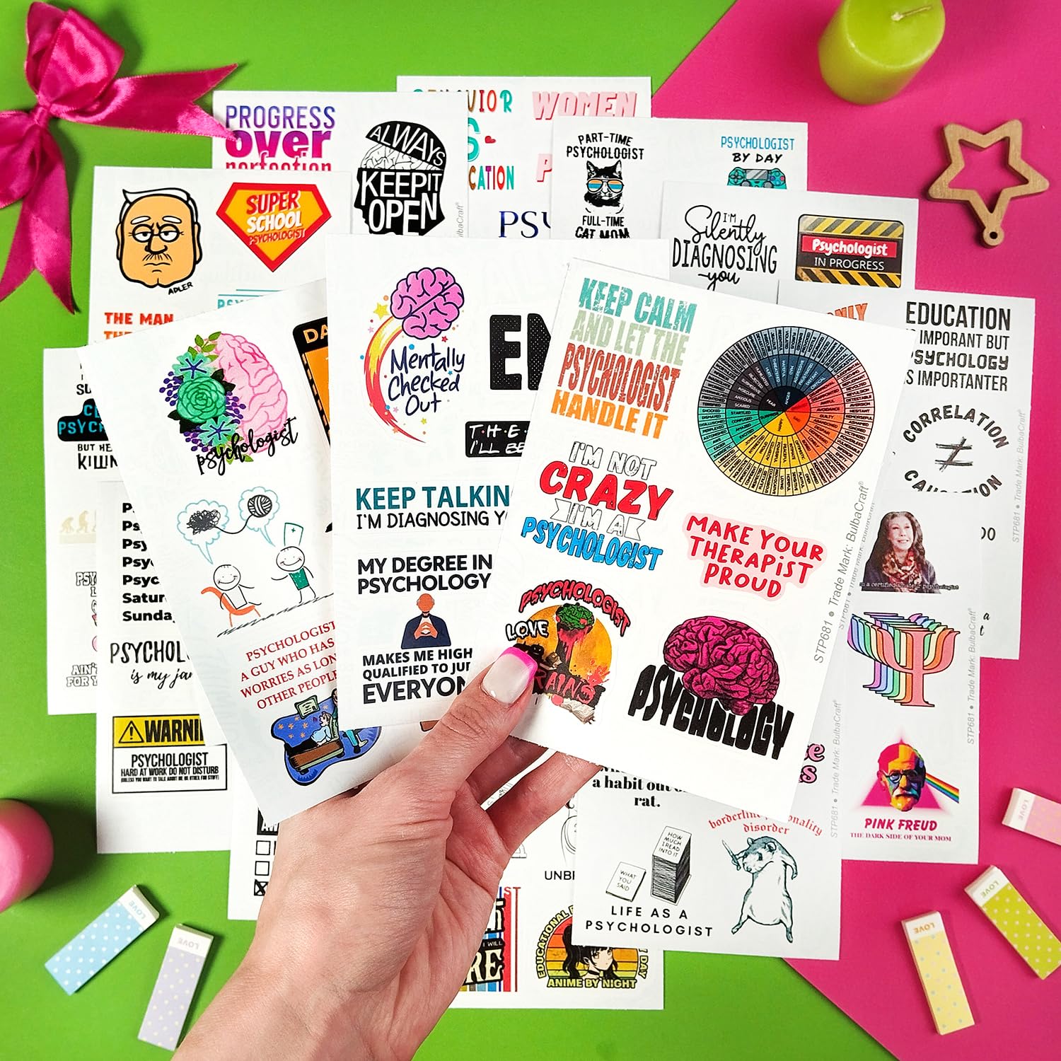 Psychologist Stickers & Therapist Stickers - Waterproof Vinyl Decals for Laptops, Notebooks, Therapy Offices | Perfect for Mental Health Professionals, Counselors, and Psychology Students