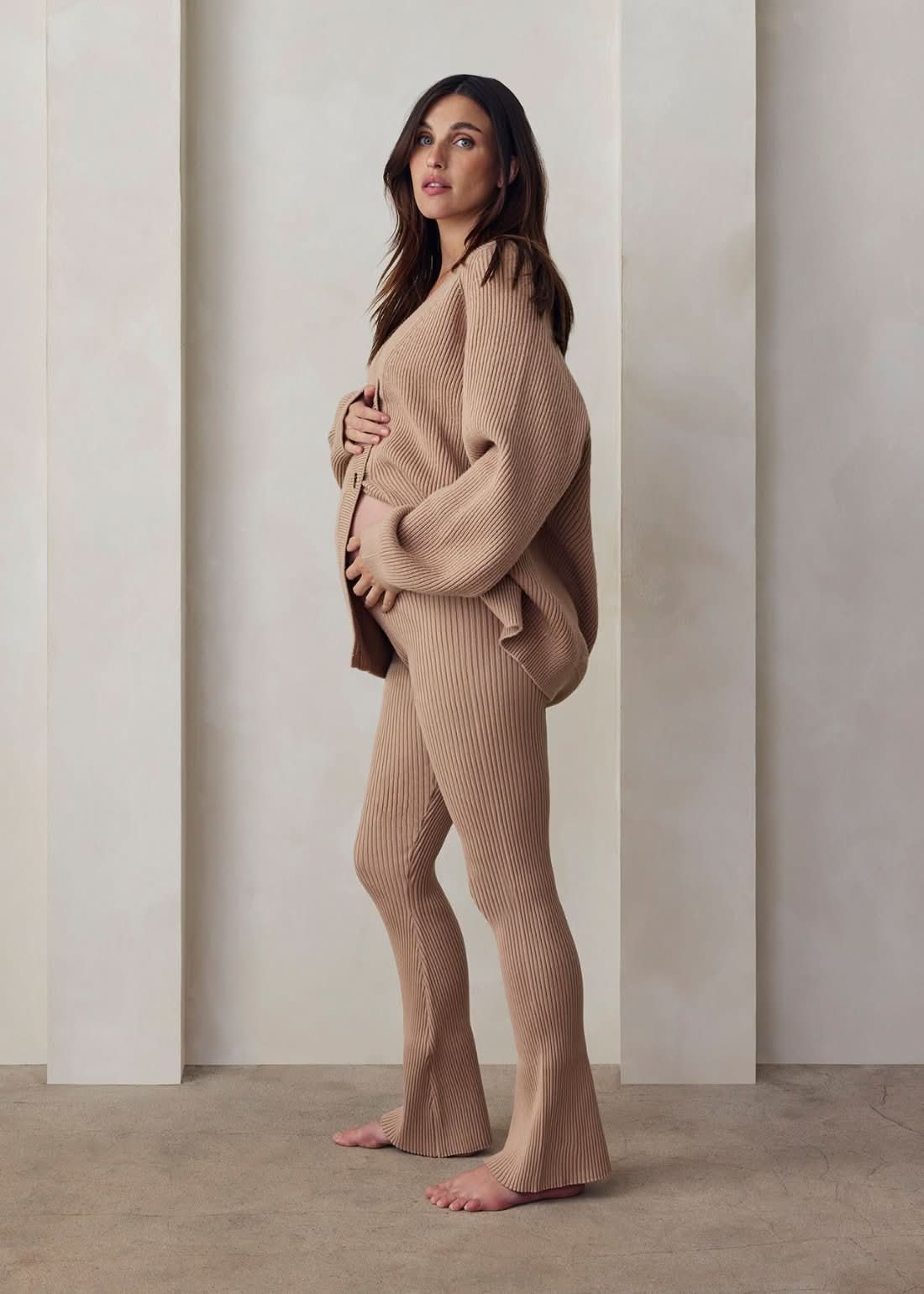 Cozy Knit Flare Pants for Women - Soft Stretchy High Waisted Lounge Pants - Perfect for Yoga, Home, and Casual Wear