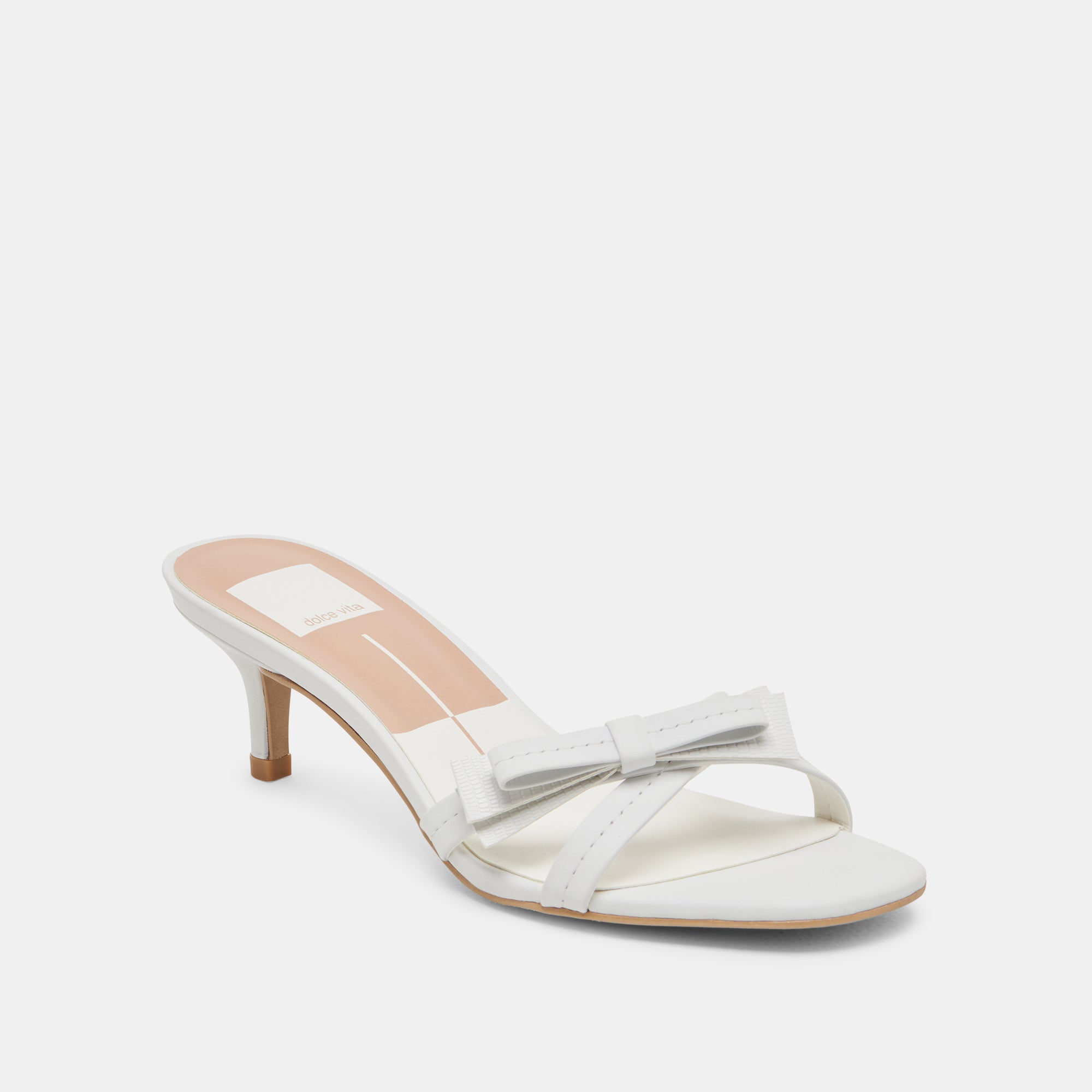 TERISA Women's White Leather Heels - Comfortable High Heel Pumps for Work, Party & Special Occasions