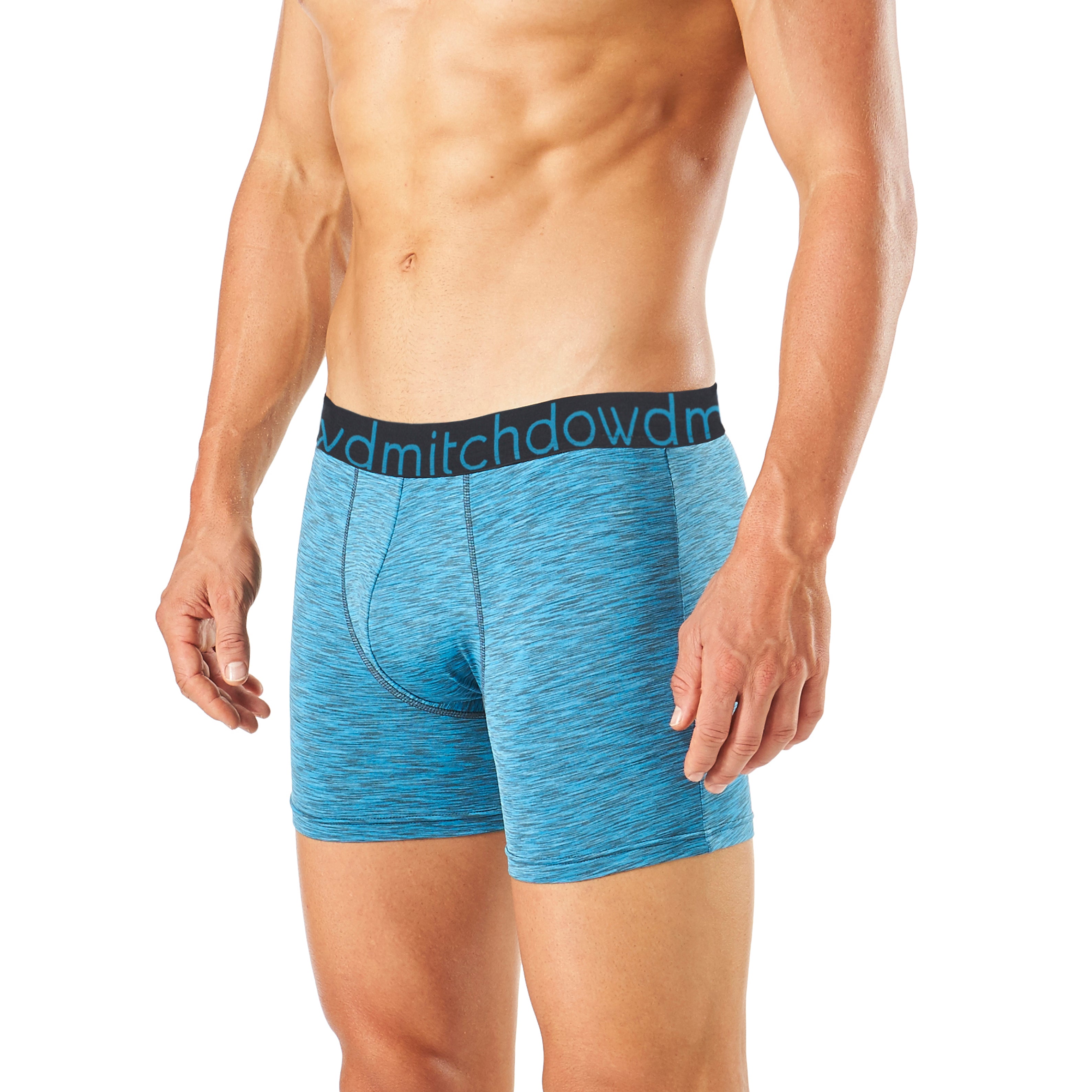 Men's Heather Blue Active Long Leg Trunk - Comfortable Everyday Underwear for Workout, Sports & Casual Wear