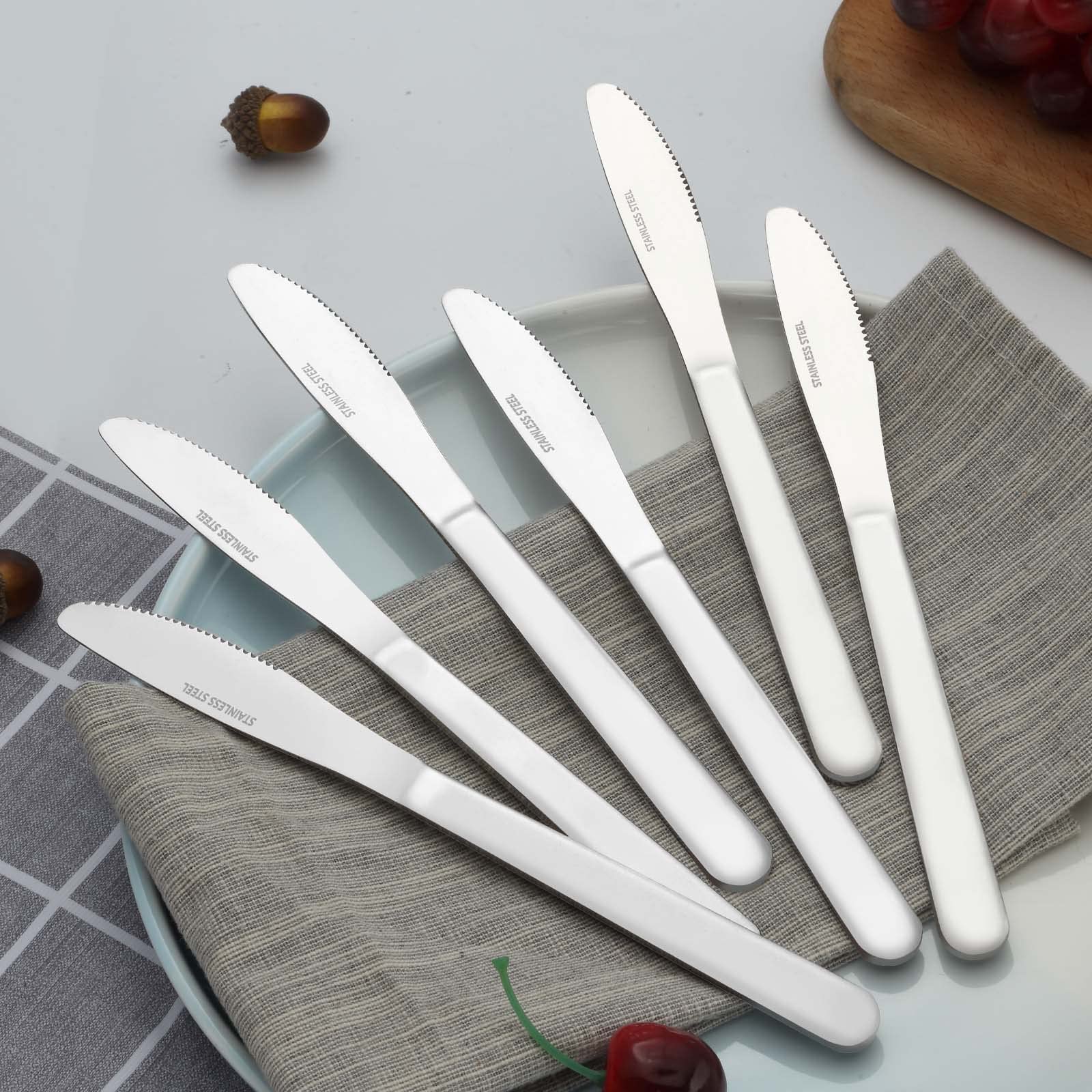 36-Piece Stainless Steel Dinner Knives Set - 8.1 Inch Mirror Polished Butter Knives for Restaurant & Home Use - Dishwasher Safe Food Grade Silverware - Perfect for Dining, Parties & Everyday Meals