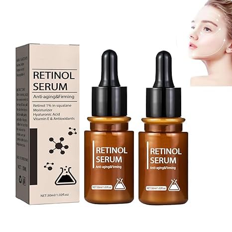 Biophotonix Retinol Anti-Aging Serum for Face - Hydrating & Moisturizing Treatment to Reduce Fine Lines & Wrinkles, Clock-Back Skincare Solution (2 Pack) - Perfect for Night Routine & Mature Skin Care Regimen