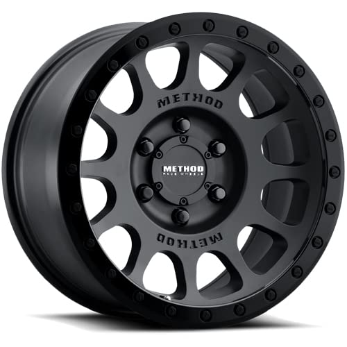 Method Race Wheels 305 NV Matte Black Wheel with Gloss Lip - 17x8.5 Inches, 5x150mm Bolt Pattern, 0mm Offset - Perfect for Off-Road Trucks, SUVs & Jeeps