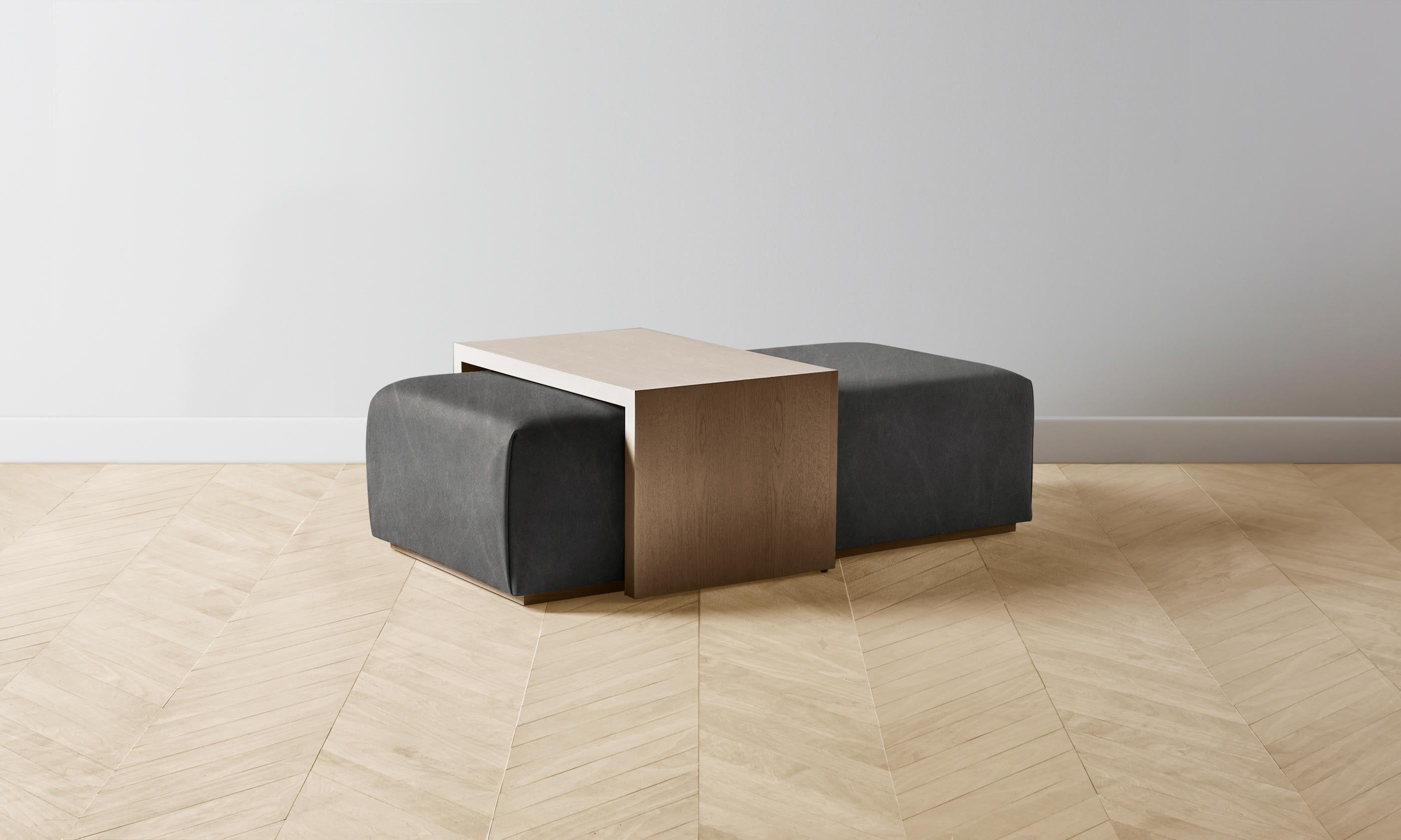 The Bowery Ottoman - Premium Tuscan Leather Seal, Stylish Footrest & Living Room Accent for Home Decor