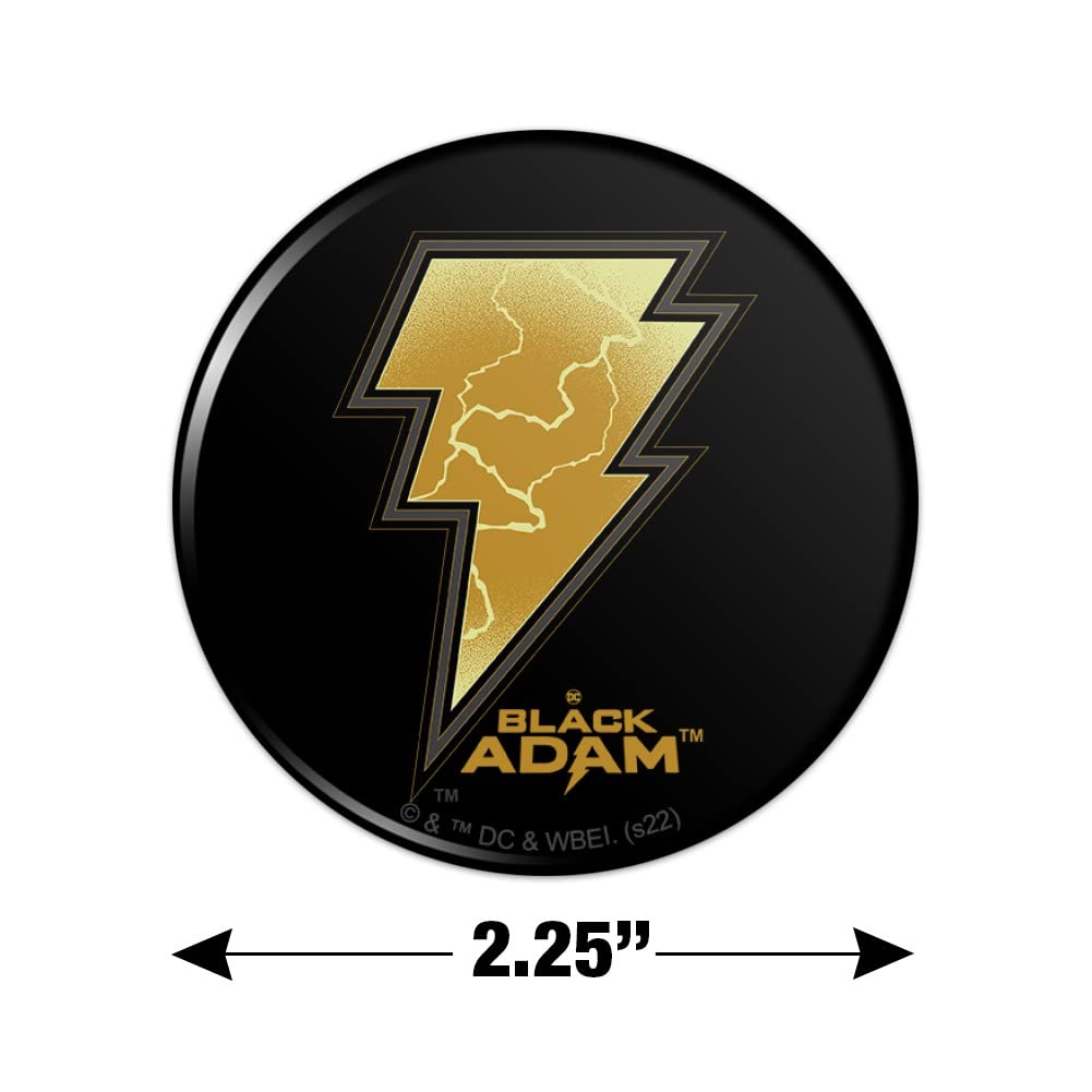Black Adam Lightning Logo Refrigerator Magnet - Strong Magnetic Kitchen Decor for Fridge, Lockers, Office & Home Use - Perfect for Comics Fans & Superhero Lovers
