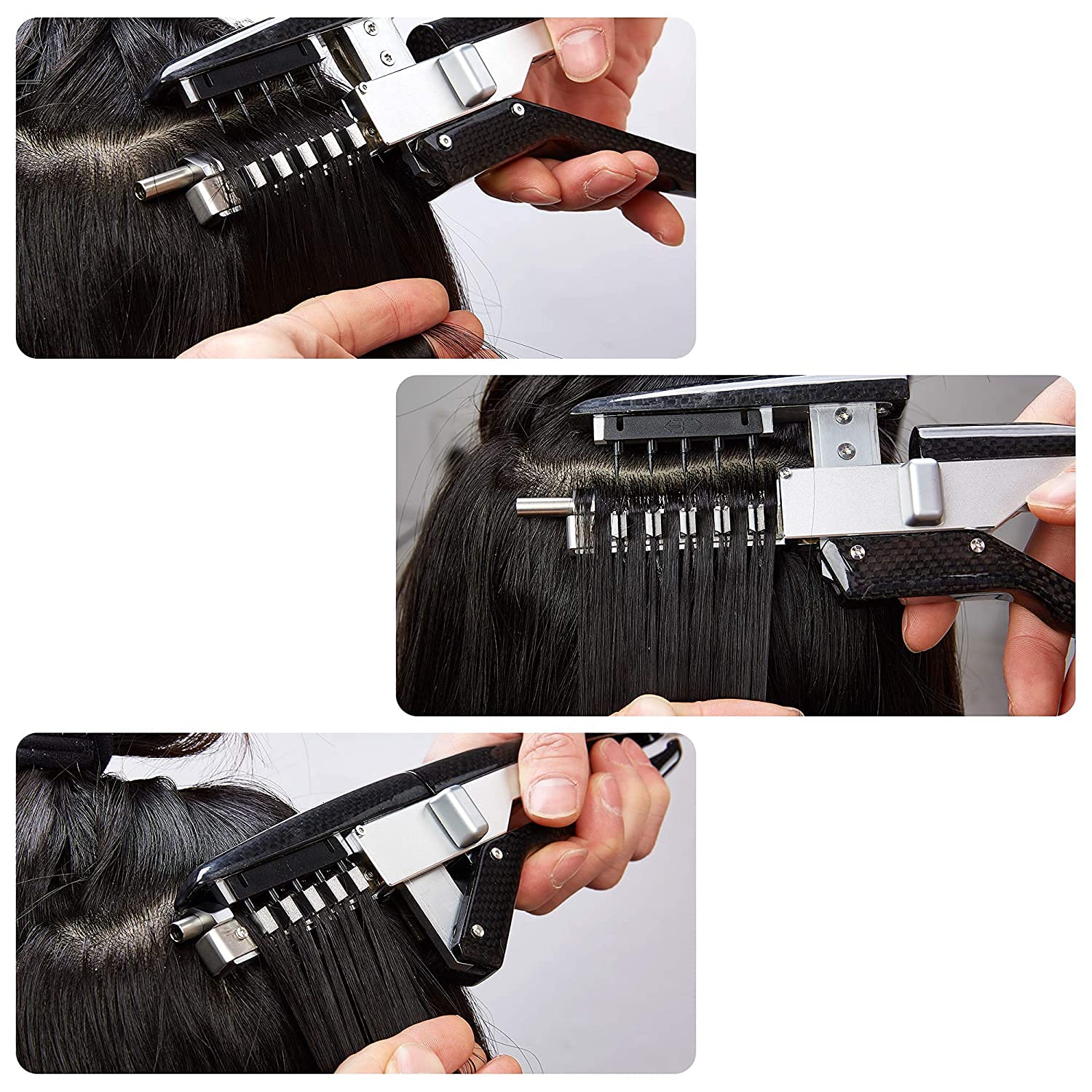 6D Hair Extensions Machine Kit - 2nd Gen No-Trace Human Hair Extension Tool (GT Purple) | Professional Salon Quality Hair Weaving System for Volume & Length | Perfect for Weddings, Parties & Daily Styling