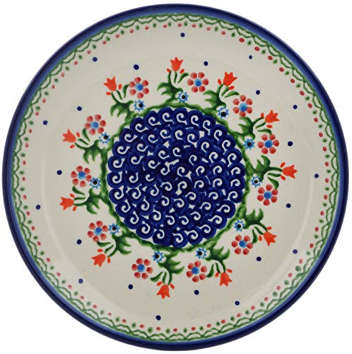 Authentic Polish Pottery Plates Set of 4 - Handmade Spring Flowers Design - Includes Certificate of Authenticity - Perfect for Dining, Gifts & Home Decor