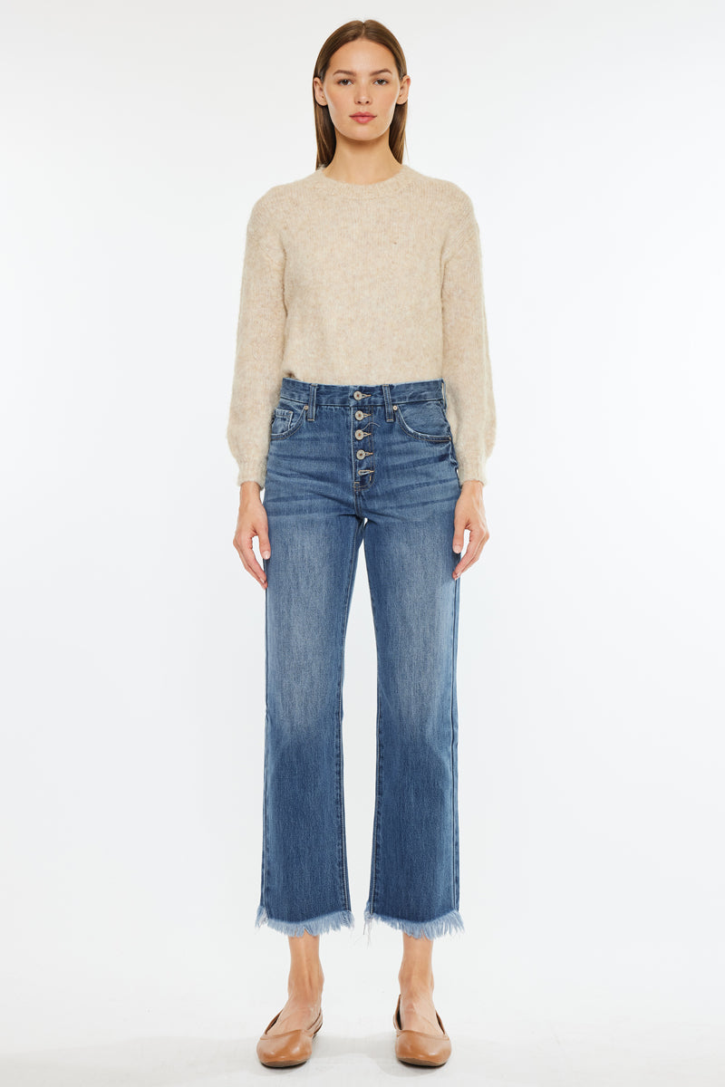 Taurus High Rise Straight Leg Jeans for Women - Stretchy Denim Pants, Comfortable & Flattering Fit - Perfect for Casual Wear, Office & Date Nights