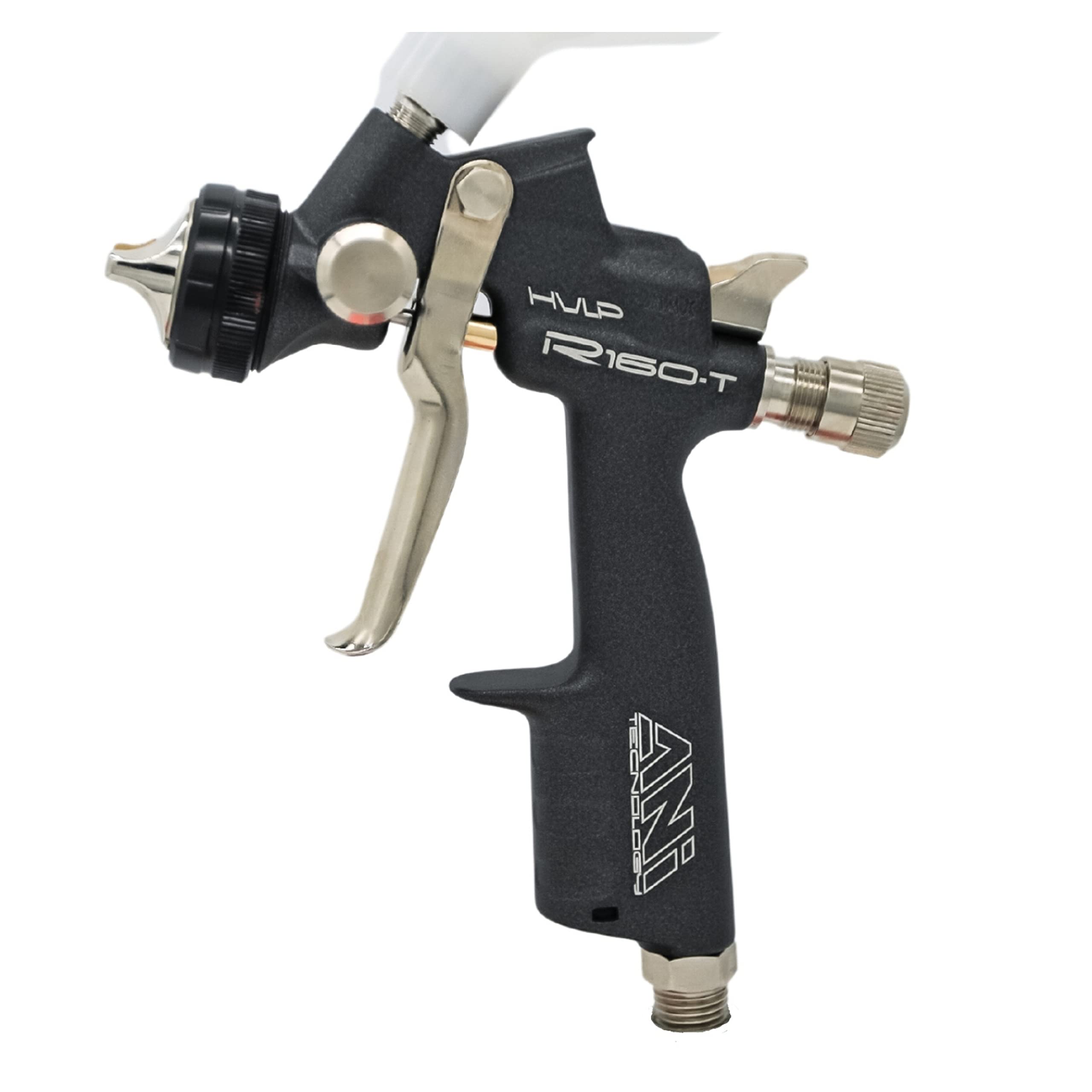 ANI HVLP R160/T 250cc Mini Spray Gun with Nylon Cup (1.2mm Nozzle) - Perfect for Automotive Touch-Ups, Wood Finishing & DIY Projects