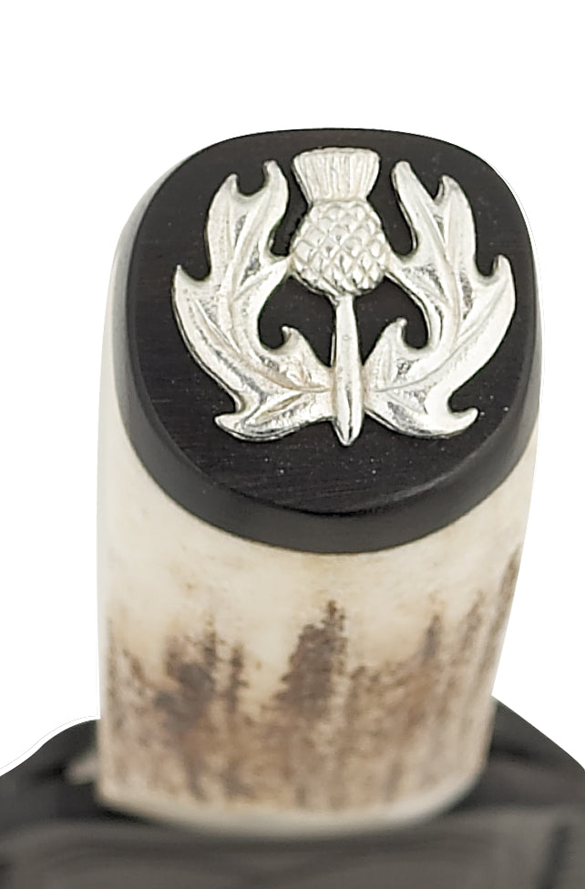 Staghorn Thistle Sgian Dubh SD90T - Traditional Scottish Knife with Antler Handle - Perfect for Highland Dress, Weddings & Celtic Events