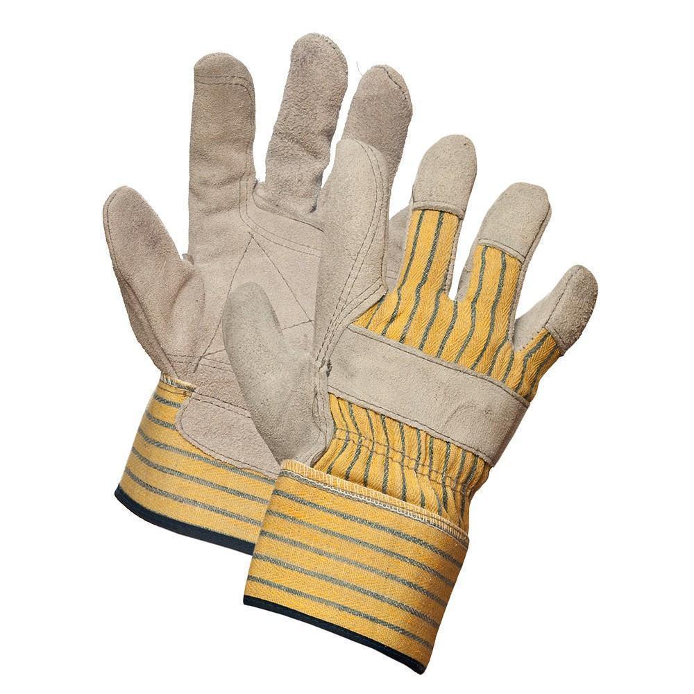 Premium Lumberman Work Gloves - Split Leather Double Palm Protection for Woodworking, Construction & Heavy Duty Tasks | Durable Safety Gloves for Carpenters, Landscapers & DIY Projects