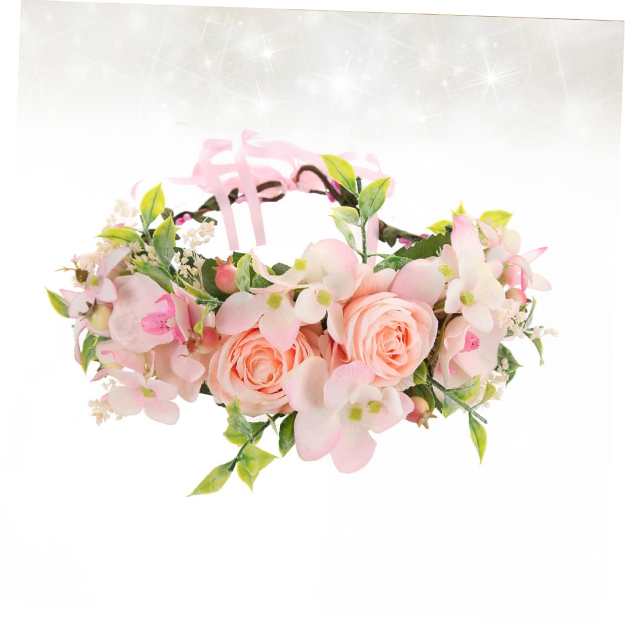 Beaupretty 2-Piece Floral Headband Set - Rose Flower Crown Hair Accessories for Brides, Flower Girls & Weddings | Perfect for Bridal Showers, Photo Props & Boho-Themed Events