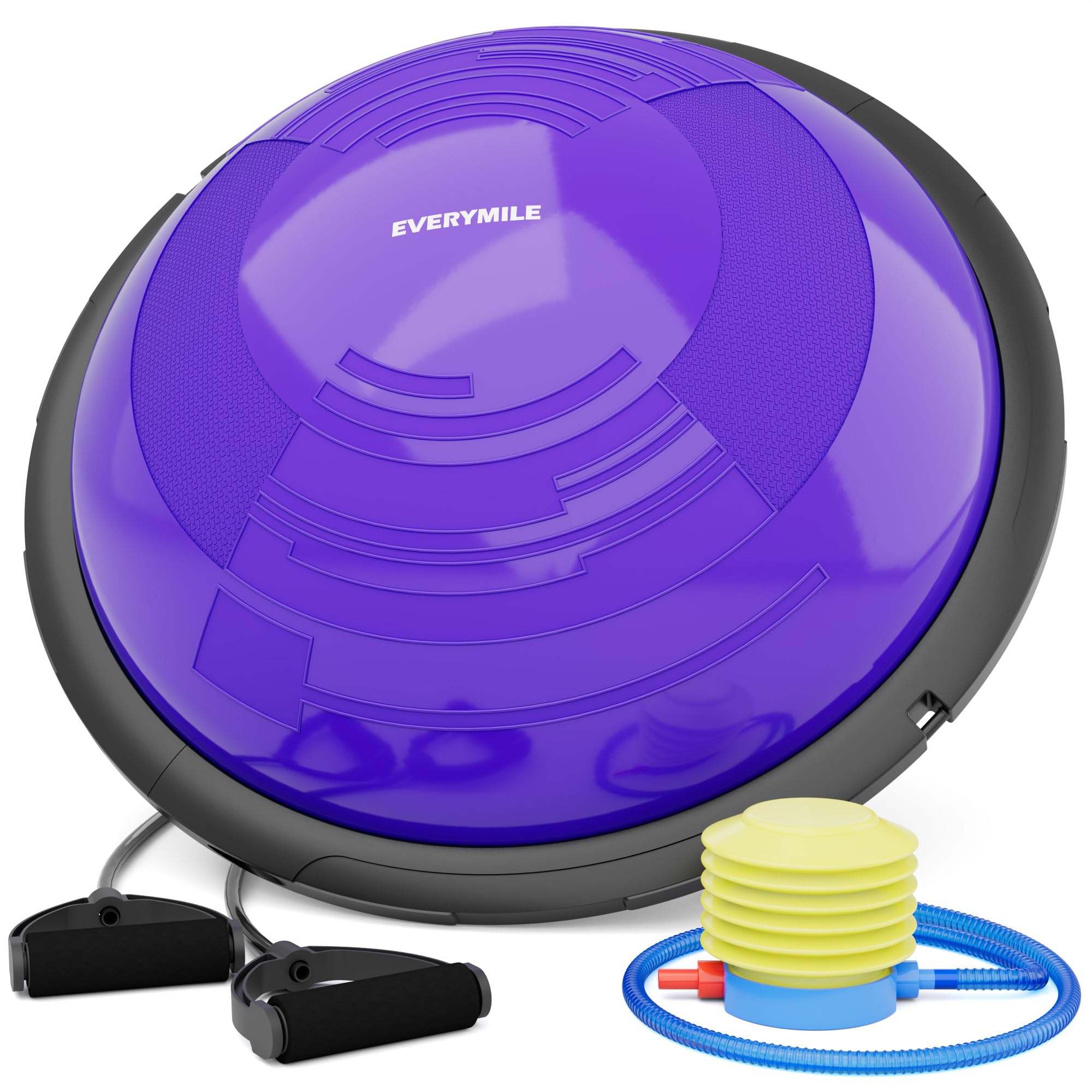 EVERYMILE 23.6 Inch Balance Ball Trainer with Resistance Bands & Pump - Anti-Skid Stability Exercise Ball for Core Workout, Yoga, Pilates - Perfect for Home Gym, Office Fitness & Physical Therapy