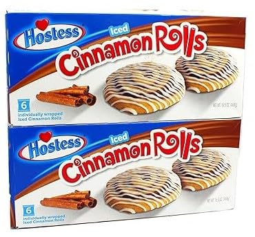 Delicious Iced Cinnamon Rolls - 16.5 Fl Oz (Pack of 2) - 6 Individually Wrapped Breakfast Pastries - Perfect for Morning Coffee, Brunch & Holiday Gatherings