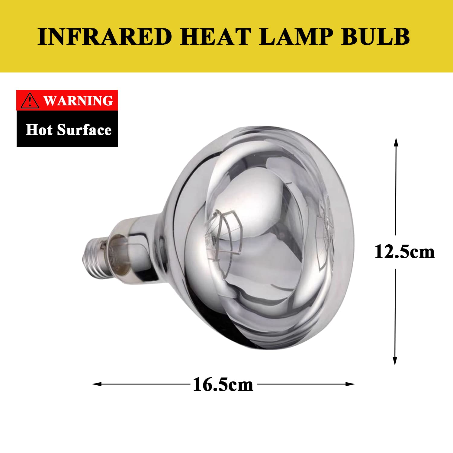 Commercial Single Bulb Food Heat Lamp - Silver Restaurant Food Warmer Light with Adjustable Arm for Buffets, Catering & Kitchen Use - Portable Heating Lamp for Keeping Meals Warm