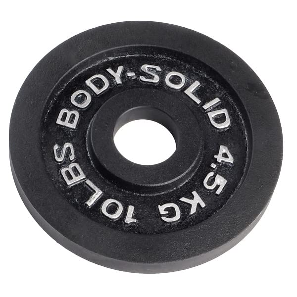 Body-Solid Cast Iron Olympic Weight Plate Set - 2 Inch Standard Hole for All Olympic Barbells | Strength Training, Home Gym & CrossFit Equipment for Weightlifting & Fitness