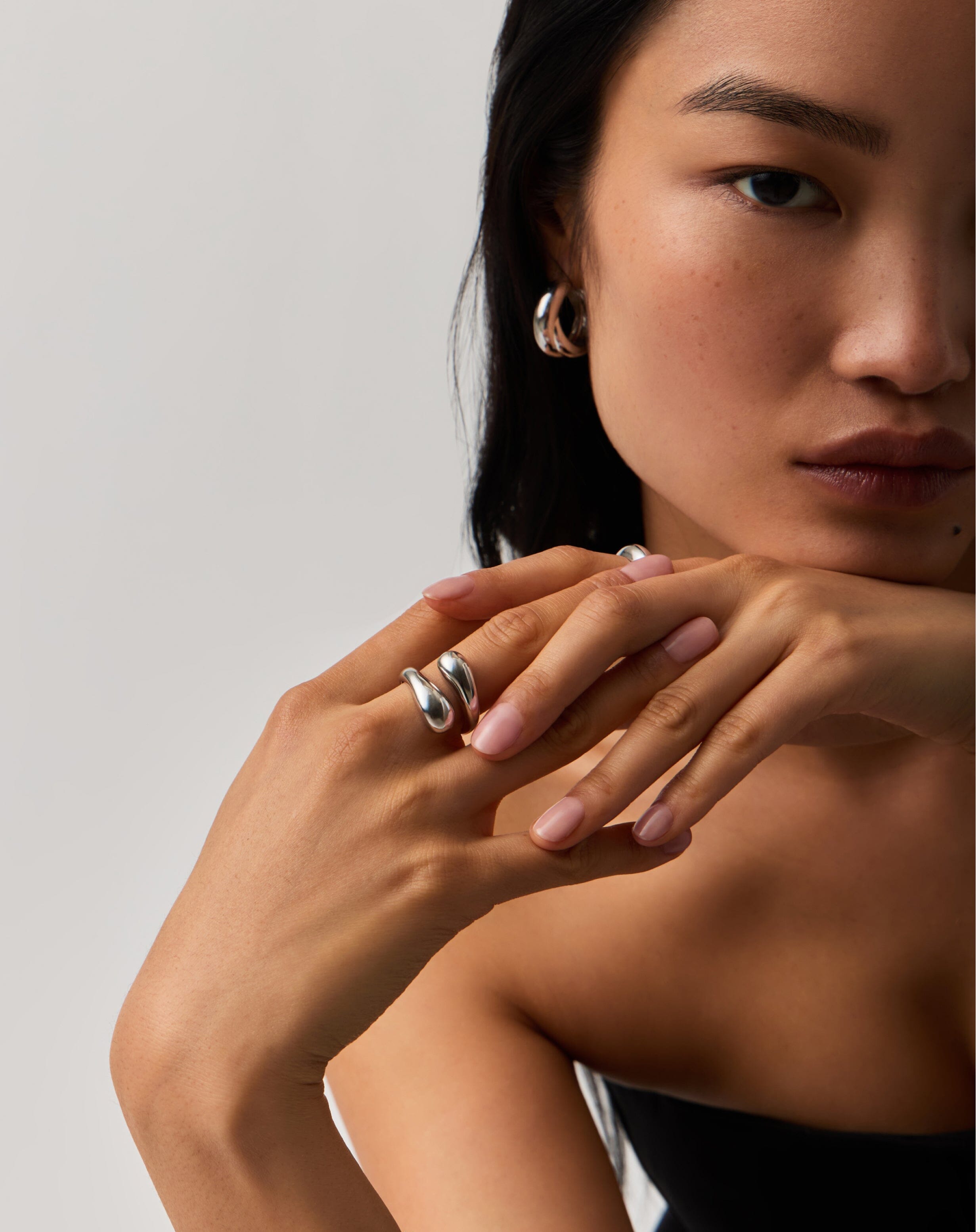 Savi Sculptural Crossover Ring - Sterling Silver Women's Fashion Jewelry | Elegant Stackable Ring for Everyday Wear, Gift Giving & Special Occasions