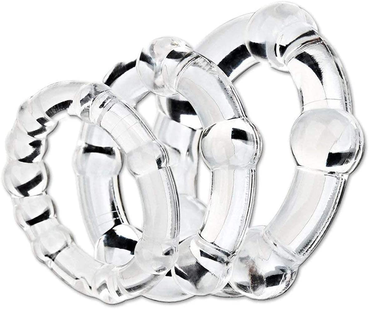 3Pcs Soft Silicone Penis Rings for Men - Stretchy Cock Ring Enhances Erection & Pleasure - Adult Sex Toys for Couples Play & Solo Use - Transparent Design for Discreet Storage - Perfect for Spicing Up Your Sex Life & Intimate Moments