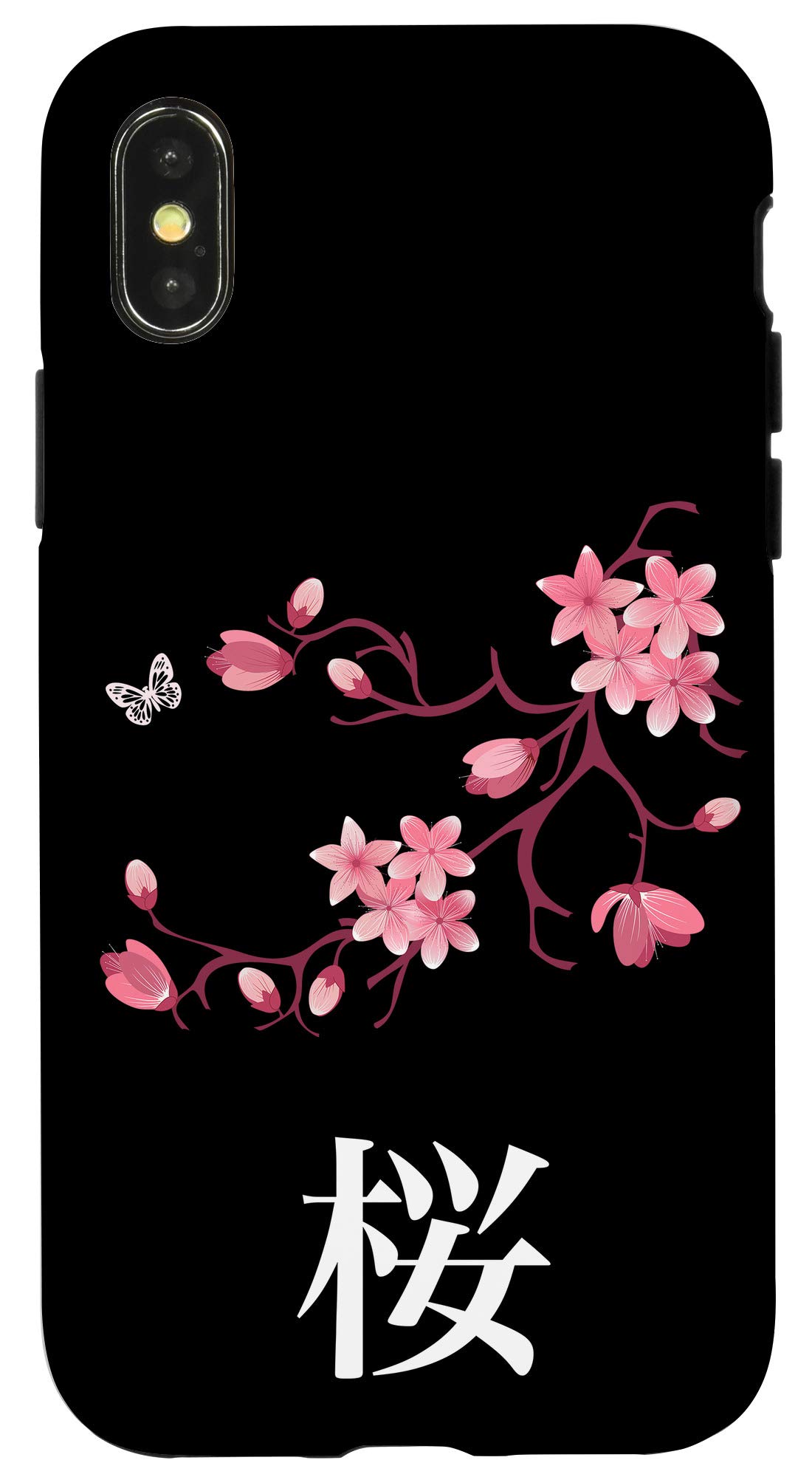 iPhone X/XS Sakura Cherry Blossoms Japanese Kanji Phone Case - Stylish Protective Cover for iPhone X/XS - Perfect for Spring, Travel & Japanese Culture Lovers