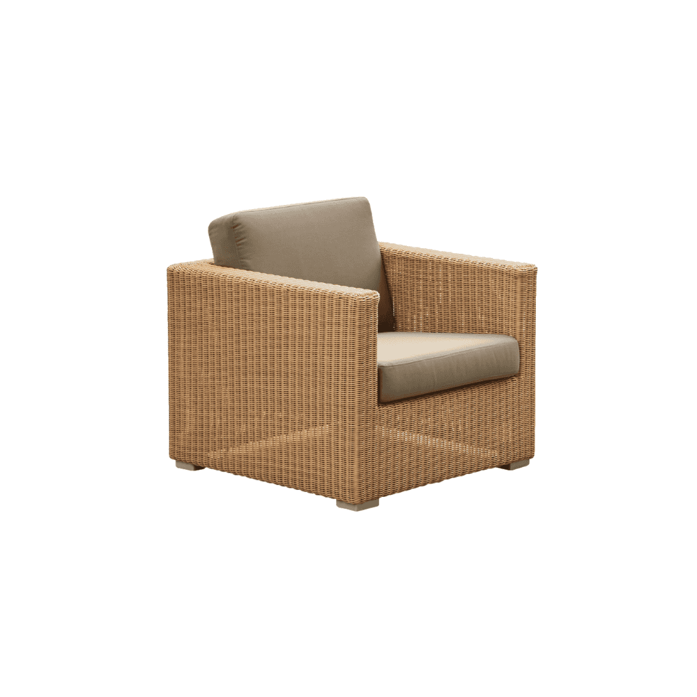 Chester Lounge Weave Coastal Outdoor Chair - Waterproof Wicker Patio Furniture for Poolside, Beach, Garden & Backyard Relaxation