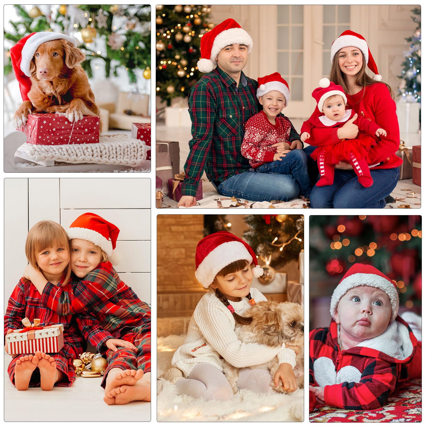 Komorebi Santa Hats for Babies & Toddlers - Festive Christmas Newborn Hats & Kids Santa Hats - Perfect for Holiday Photos, Christmas Parties & Family Gatherings