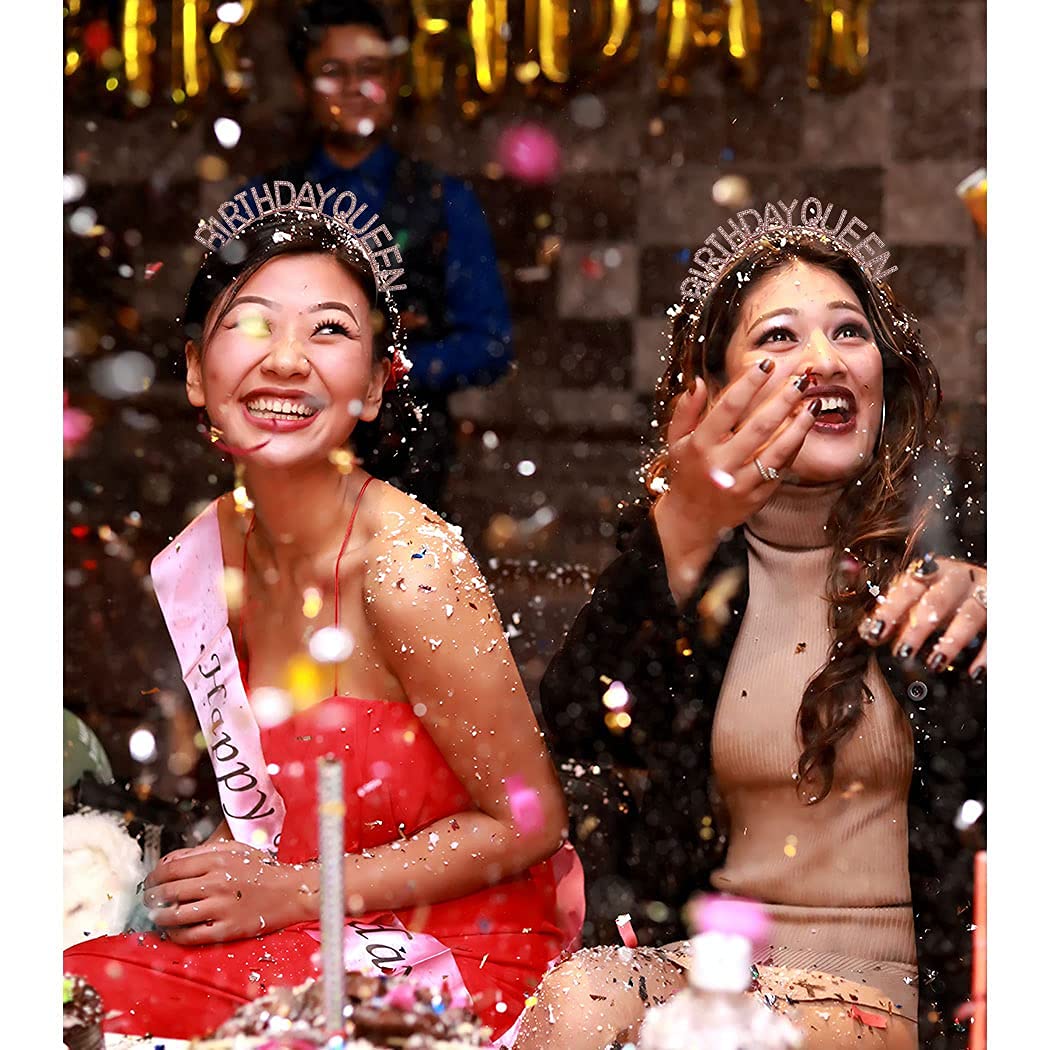 Rose Gold Birthday Crown for Women & Girls - Rhinestone Tiara Headband for Birthday Queen & Princess | Perfect for Birthday Parties, Photo Shoots & Special Celebrations