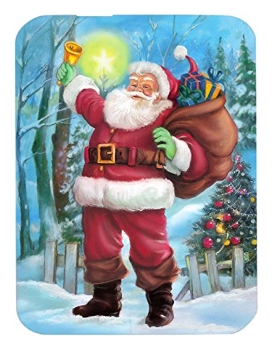 Christmas Santa Ringing The Bell Mouse Pad - Large Washable Non-Slip Desk Mat for Home Office, Gaming & Computer Work | Holiday Decor & Gift Idea
