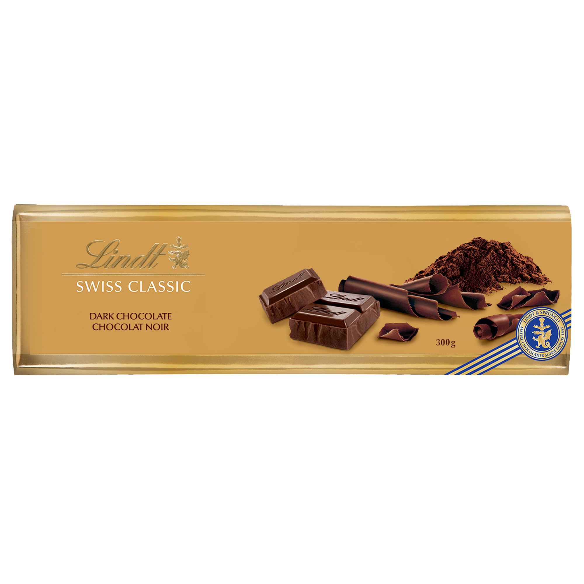Lindt Swiss Bittersweet Chocolate Gold Bar - Premium Dark Chocolate Candy Bar, 10.6 oz - Perfect for Gifts, Baking & Dessert Recipes
