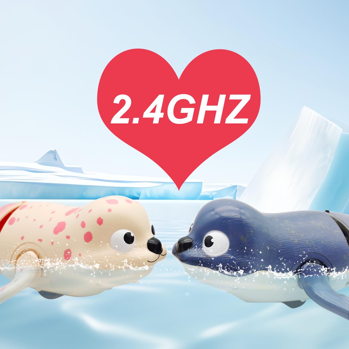 Waterproof Remote Control Seal Toy - 2.4Ghz Amphibious RC Swimming Robot Fish with Rechargeable Battery - Fun Bath & Pool Toy for Kids (Pink) - Perfect for Indoor Pools, Bathtime Play & Backyard Water Games