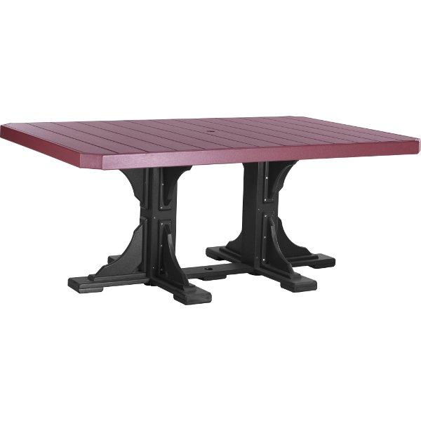 4ft x 6ft Rectangular Folding Table - Poly Plastic Outdoor Picnic Party Table - Portable Lightweight for Camping, BBQs, and Events