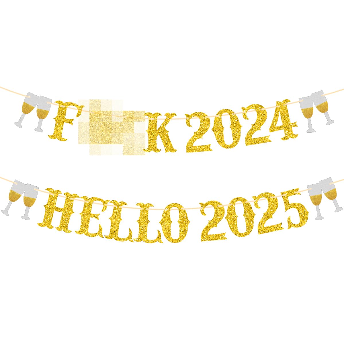 Happy New Year Banner 2025 - NYE Party Decorations, New Year's Eve Sign & Party Supplies for 2025 Celebrations | Perfect for Home, Office & New Year Countdown Events
