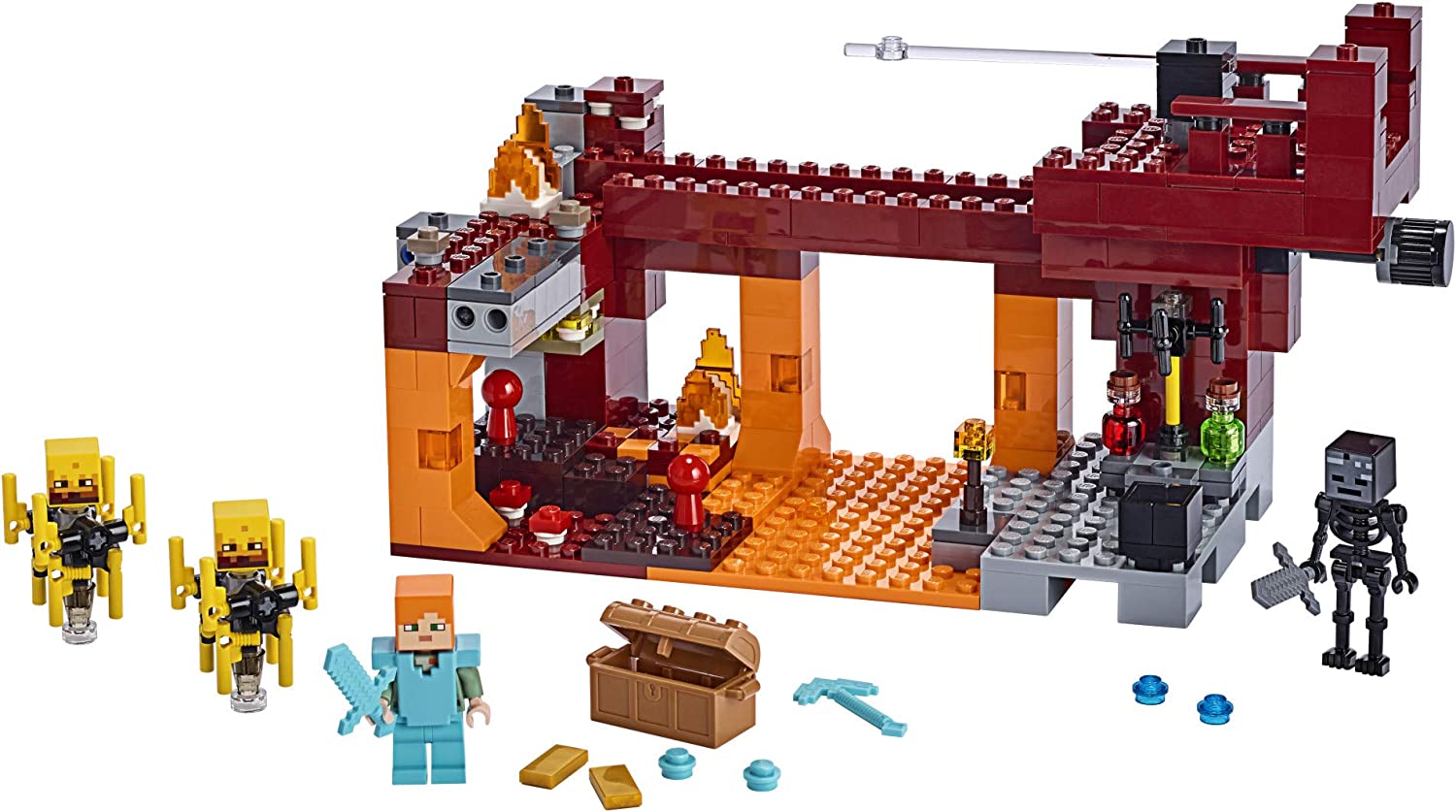 LEGO Minecraft The Blaze Bridge 21154 Building Kit - Creative Construction Toy for Kids & Adults - Perfect for Minecraft Fans & Collectors - Build & Play Scenes from Your Favorite Game