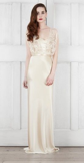 Catherine Deane Zaden Gown - Elegant Long Sleeve Lace Wedding Dress for Bride, Perfect for Church Ceremony & Formal Evening Events