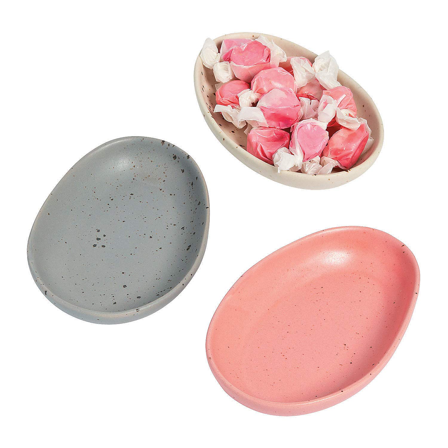 Fun Express Easter Egg Candy Dishes Set – 3 Ceramic Dishes for Easter Treats, Holiday Home Decor & Spring Party Favors – Perfect for Candy, Snacks & Easter Goodies – Ideal for Easter Celebrations, Spring Gatherings & Home Decorations