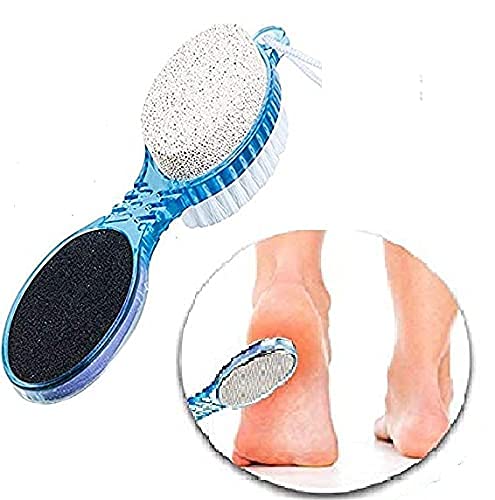 MS MART 4-in-1 Multi-Use Pedicure & Manicure Paddle Brush Kit - Foot & Hand Care Tool for Cleansing, Exfoliating, Filing & Buffing - Perfect for At-Home Nail & Toe Cleaning (Great for Spa Days & Travel)